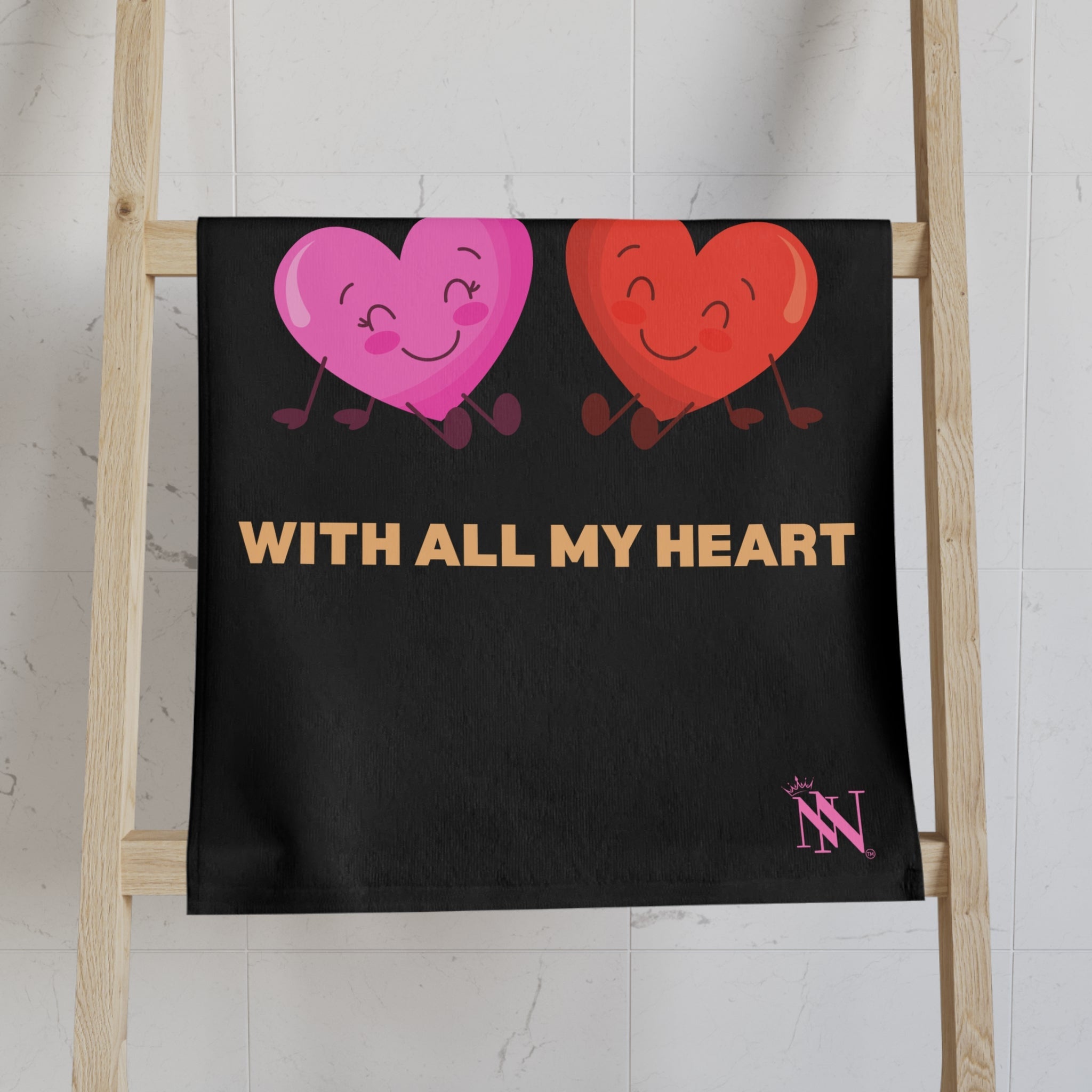 With All My Heart | Mix & Match Original Fun-Flirty Lovers’ Towels