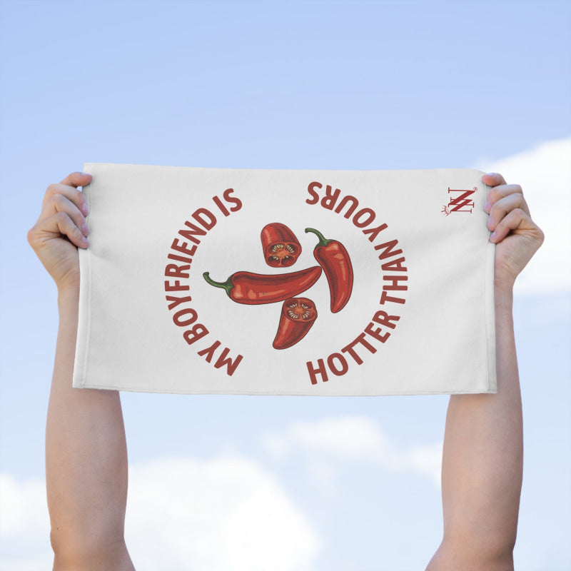 My Boyfriend is Hotter Than Yours Pepper | Mix & Match Soft Fun-Flirty Lovers’ Towels
