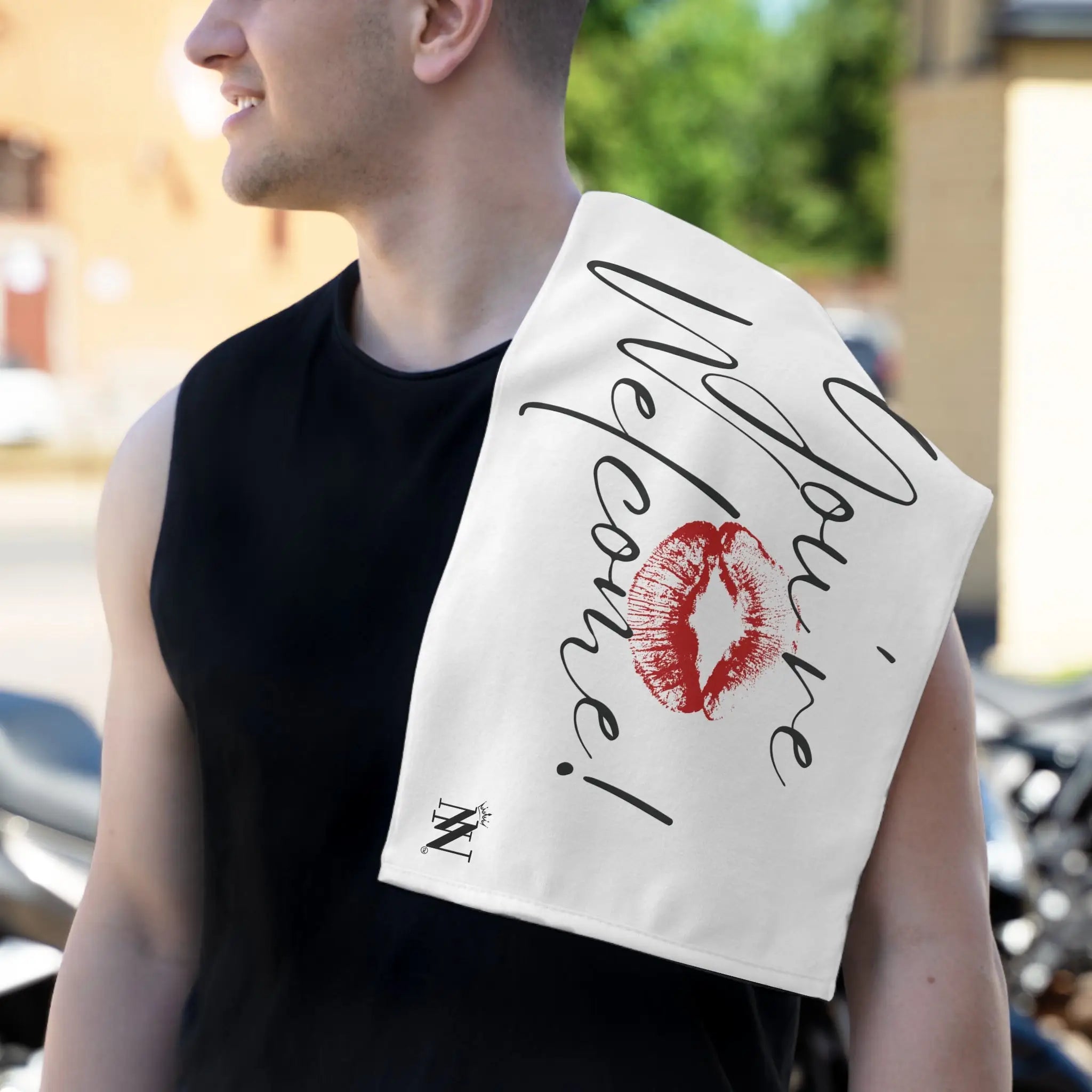 You’re Welcome! with a Kiss Sex Towel
