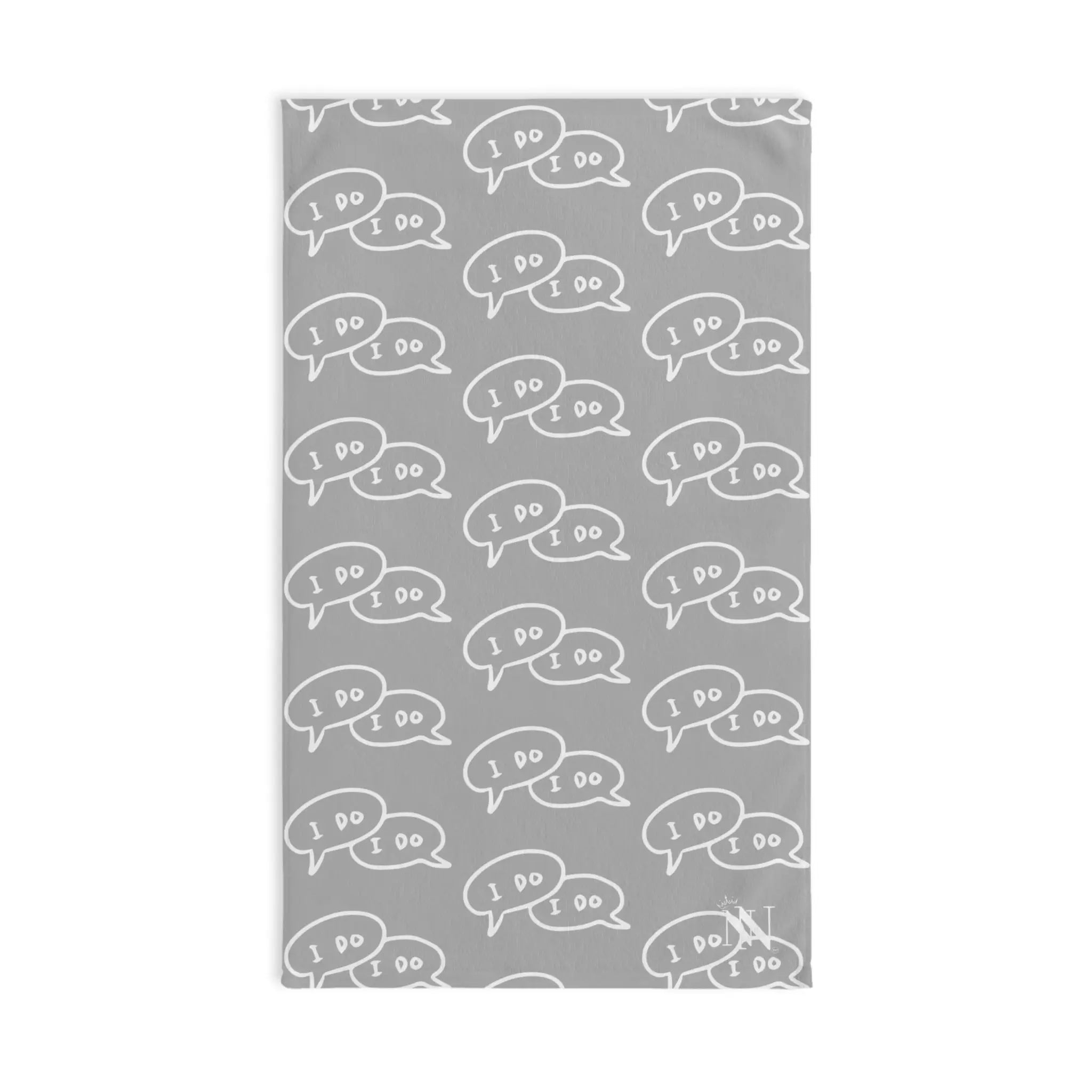 I Do I Do! Pattern Light Grey | Mix & Match Original Fun-Flirty Lovers’ Towels