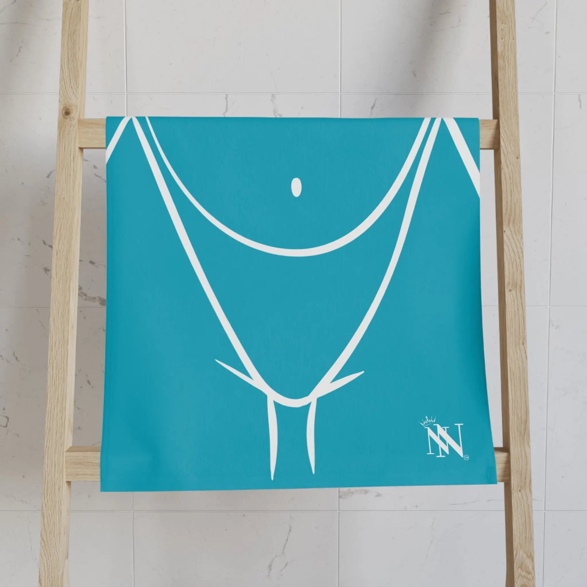 Sexy Female Outline Teal Cum Towel