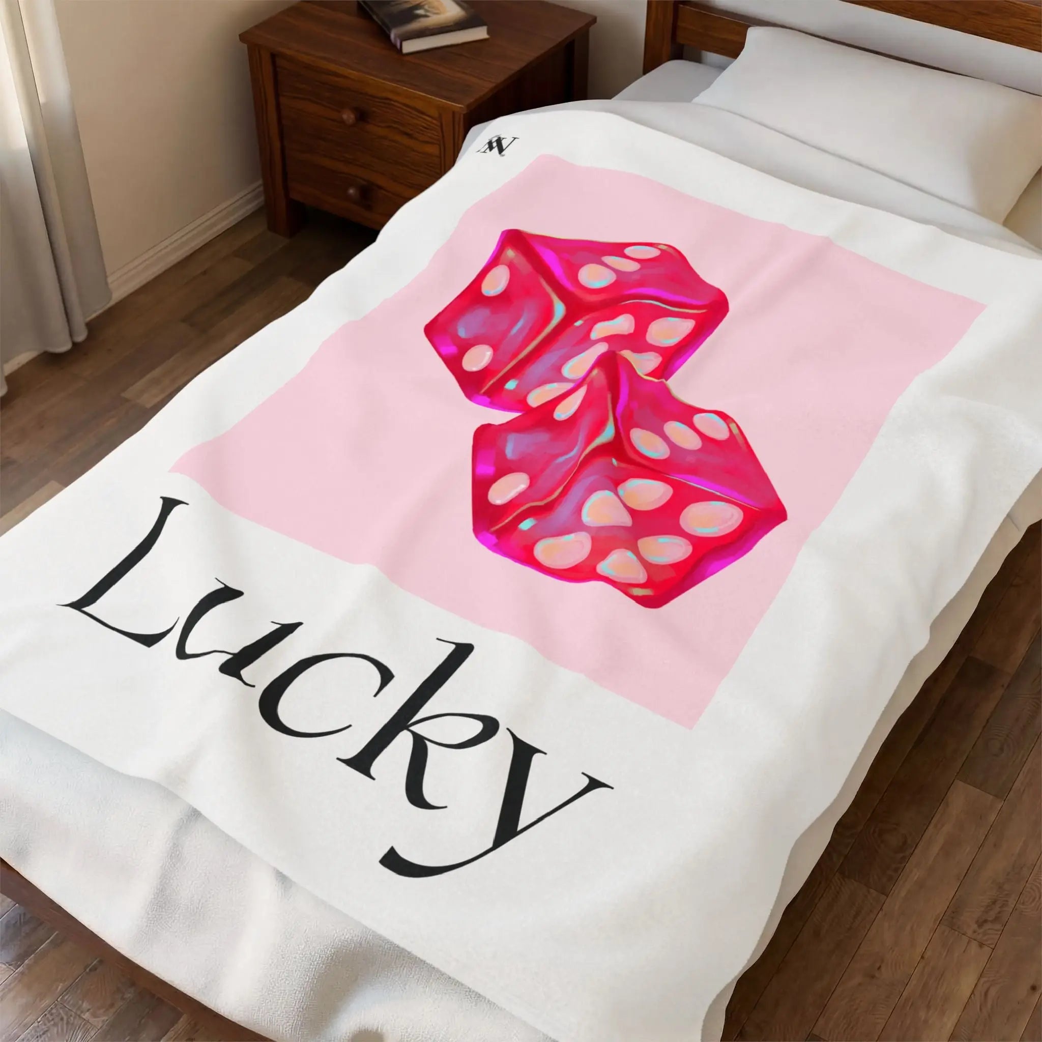 Lucky Pink Dice | Mix & Match Soft Fun-Flirty Lovers’ Blankets