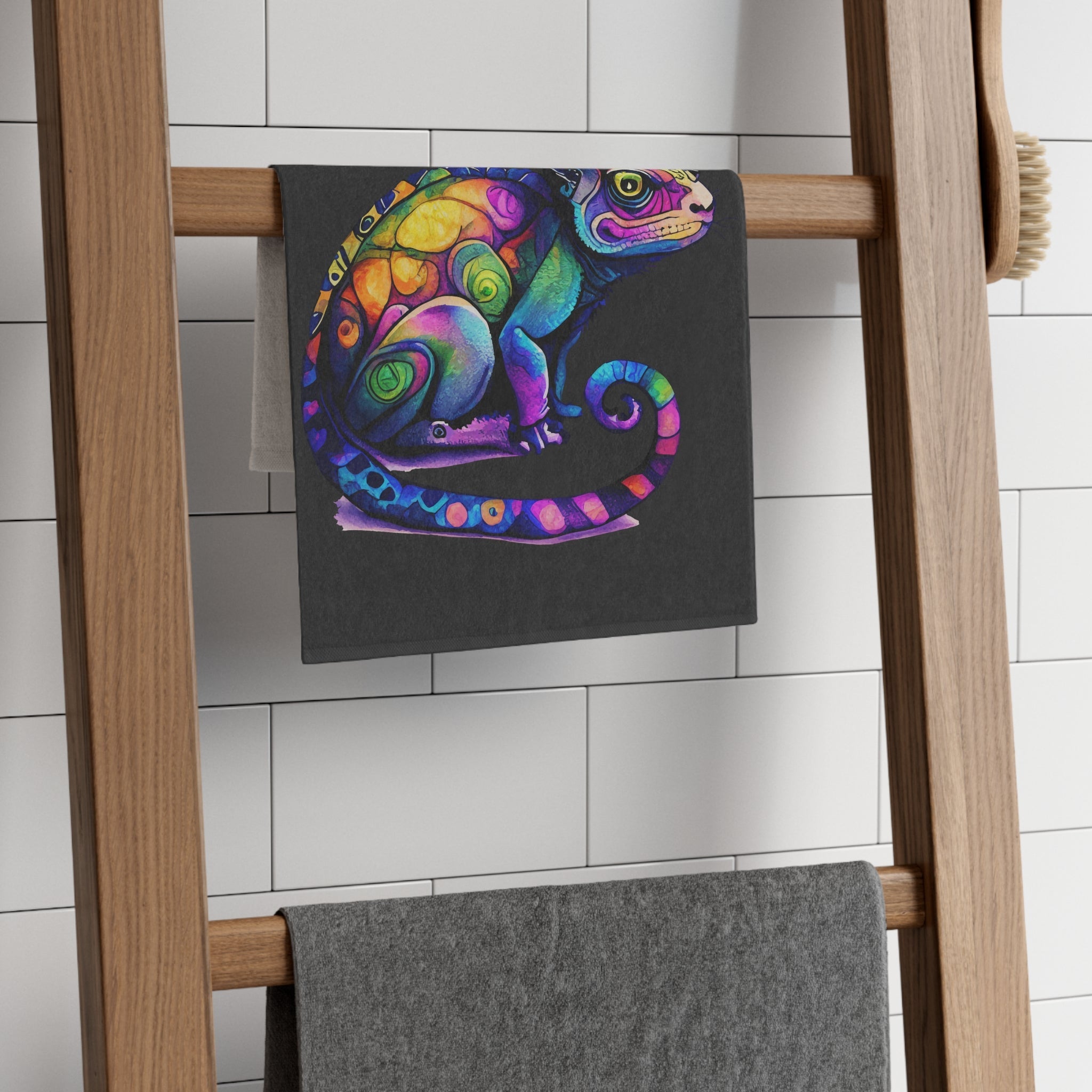 Colorful Love Chameleon Dark Grey | Mix & Match Soft Fun-Flirty Lovers’ Towels