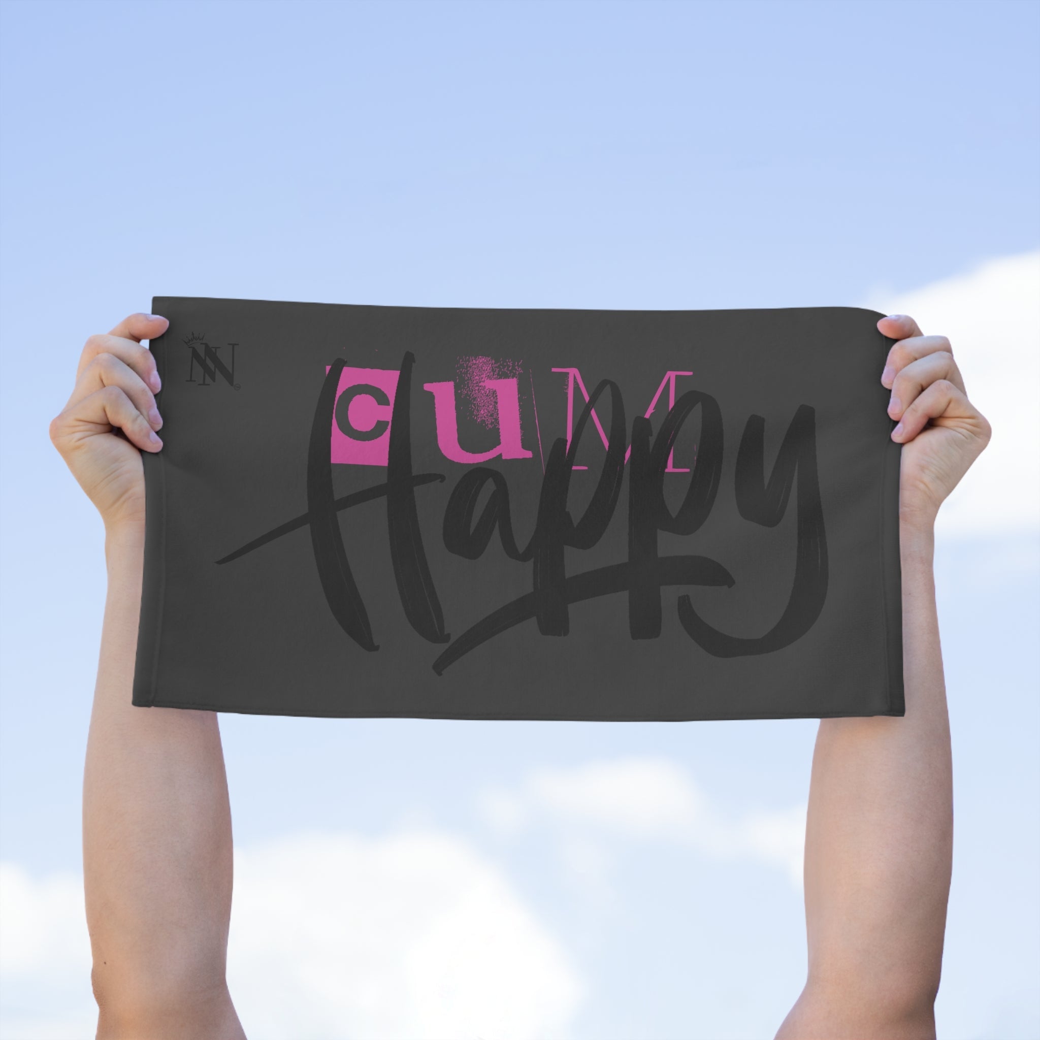 Cum Happy Dark Grey | Mix & Match Soft Fun-Flirty Lovers’ Towels