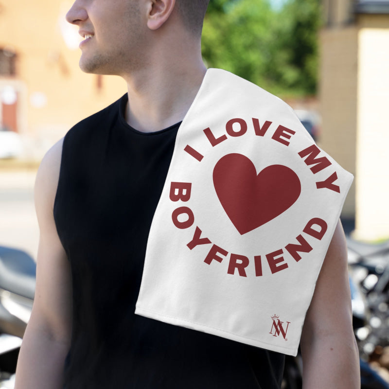 I Love My Boyfriend Heart | Mix & Match Soft Fun-Flirty Lovers’ Towels