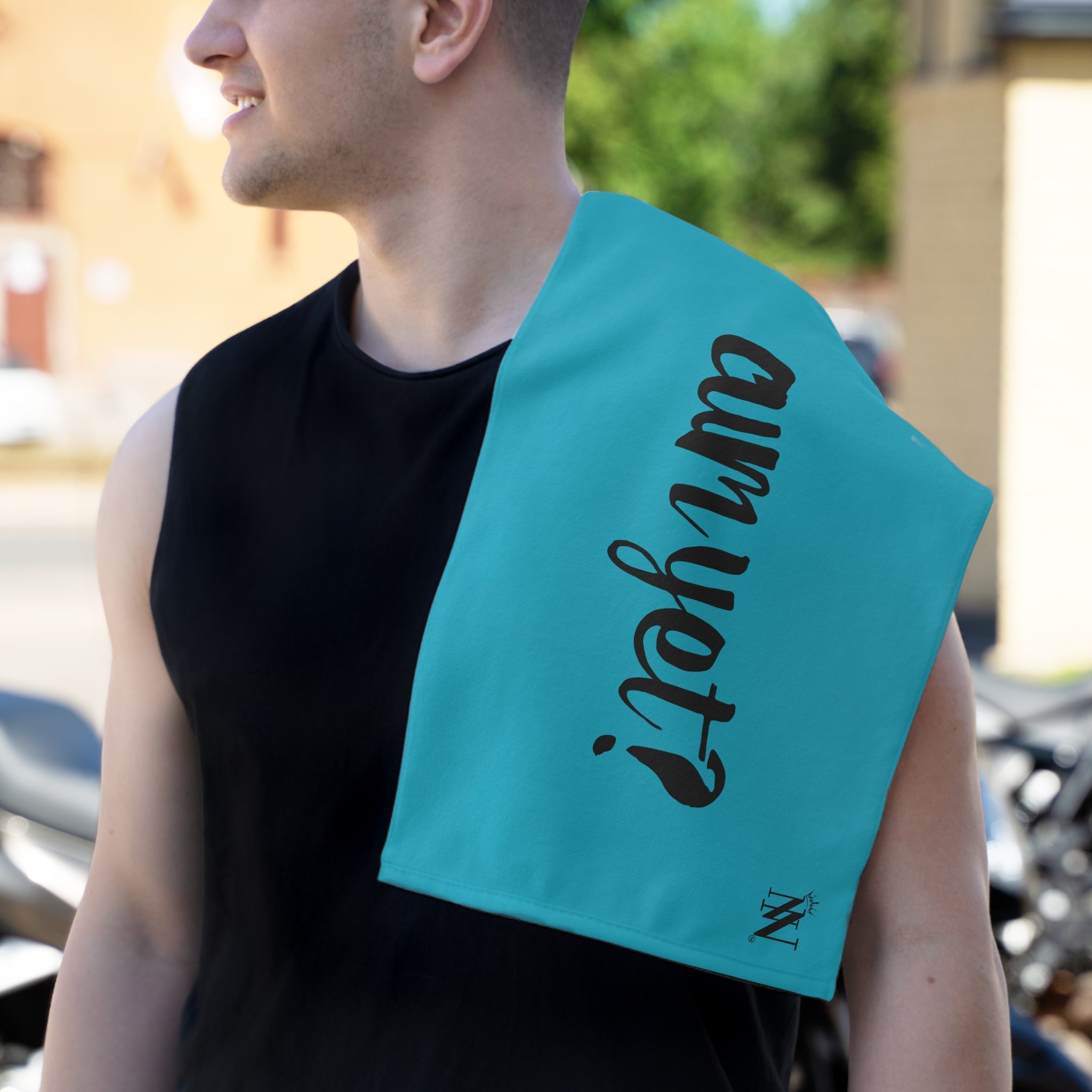 Cum Yet? Teal | Mix & Match Soft Fun-Flirty Lovers’ Towels