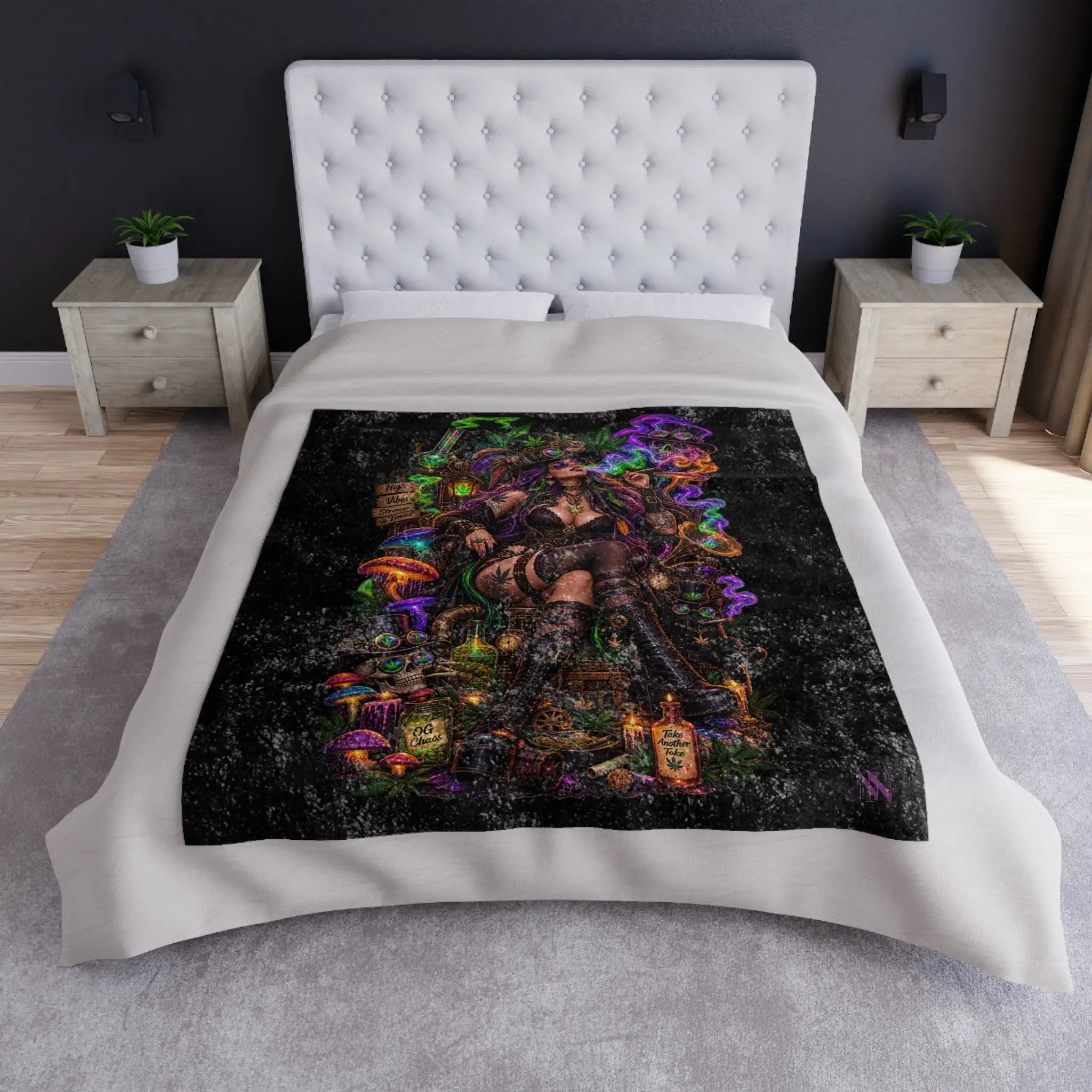 420 Wicked Fantasy Crushed Velvet Blanket