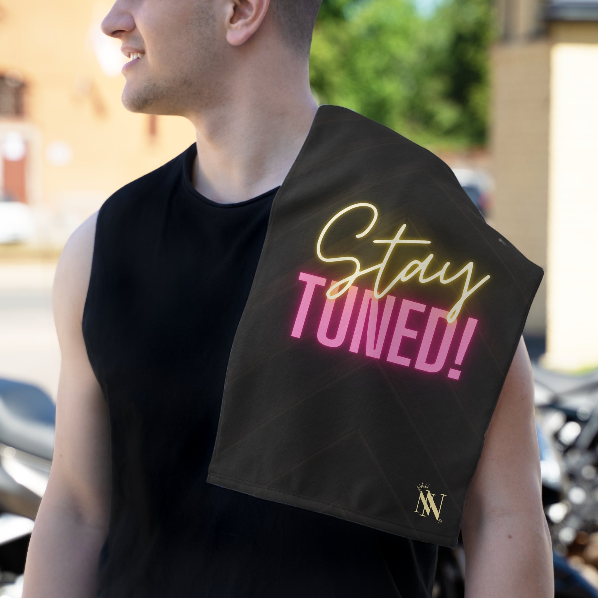 Stay Tuned! Neon Sex Towel