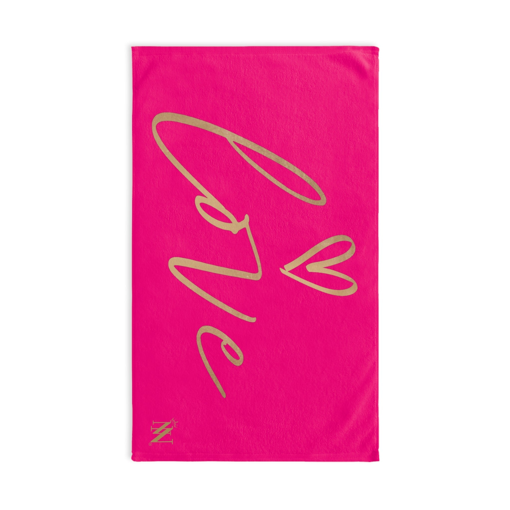 Gold Love Heart Signature Pink Cum Towel