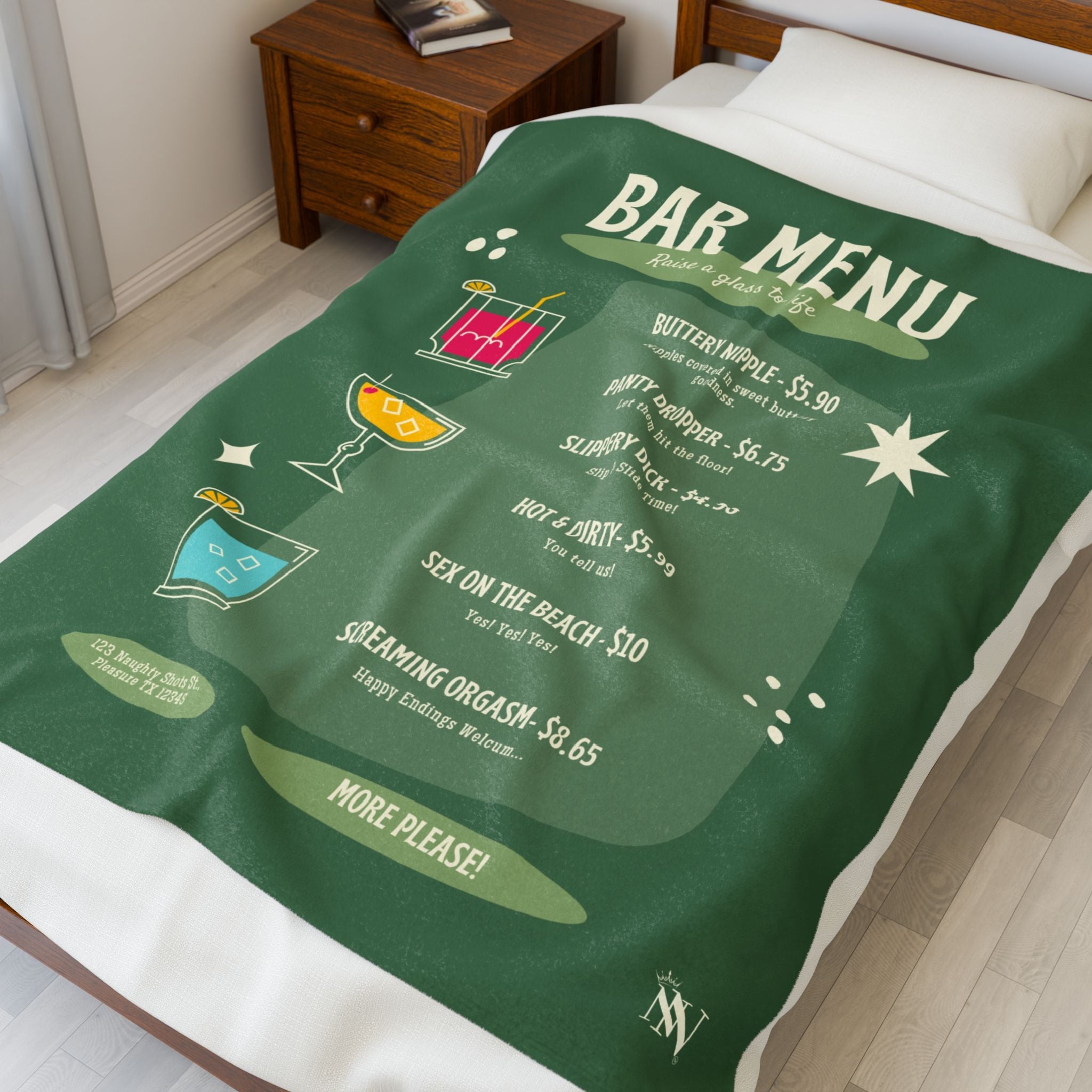 Bar Menu | Mix & Match Velveteen Fun-Flirty Lovers’ Blankets