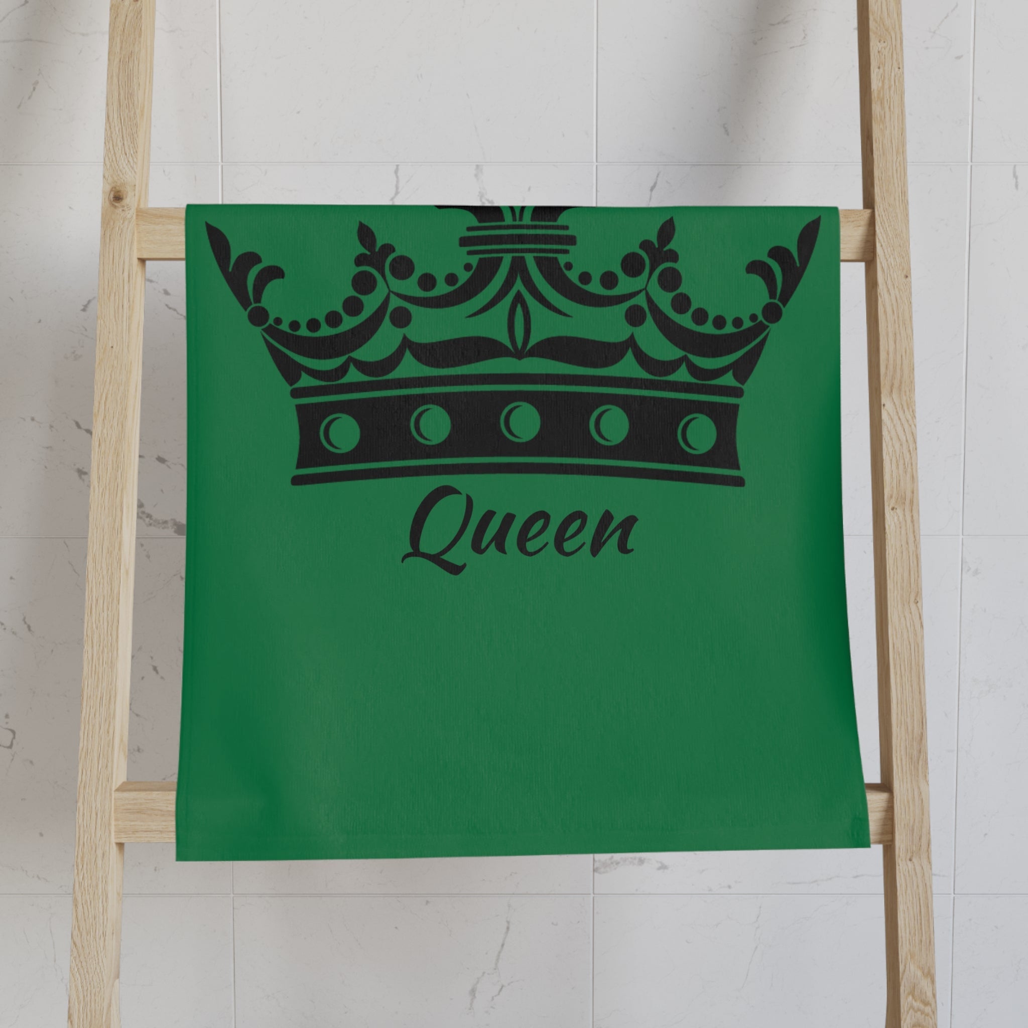 Large Crown Queen Green Cum Towel