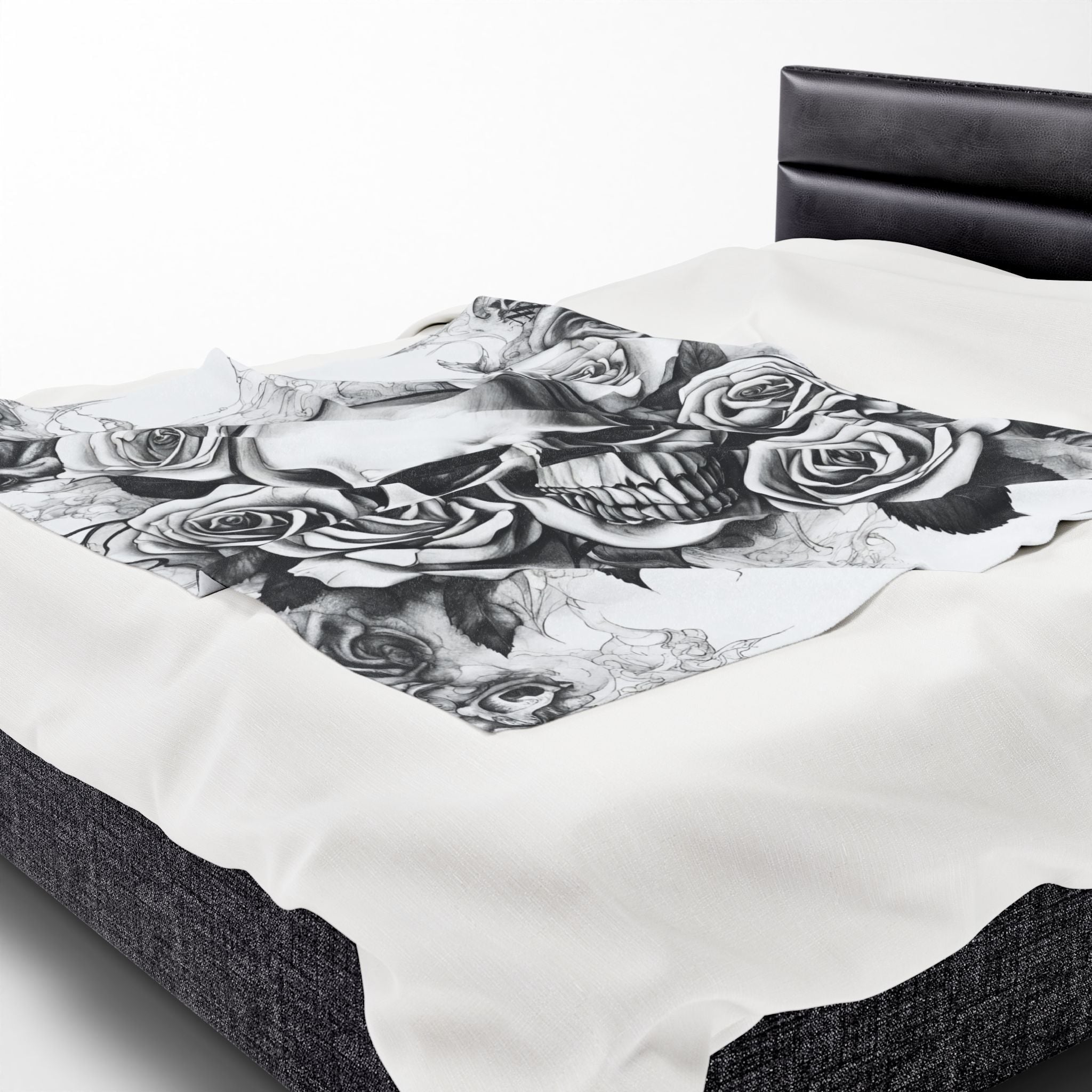 Grey Washed Skull & Roses | Mix & Match Soft Fun-Flirty Lovers’ Blankets