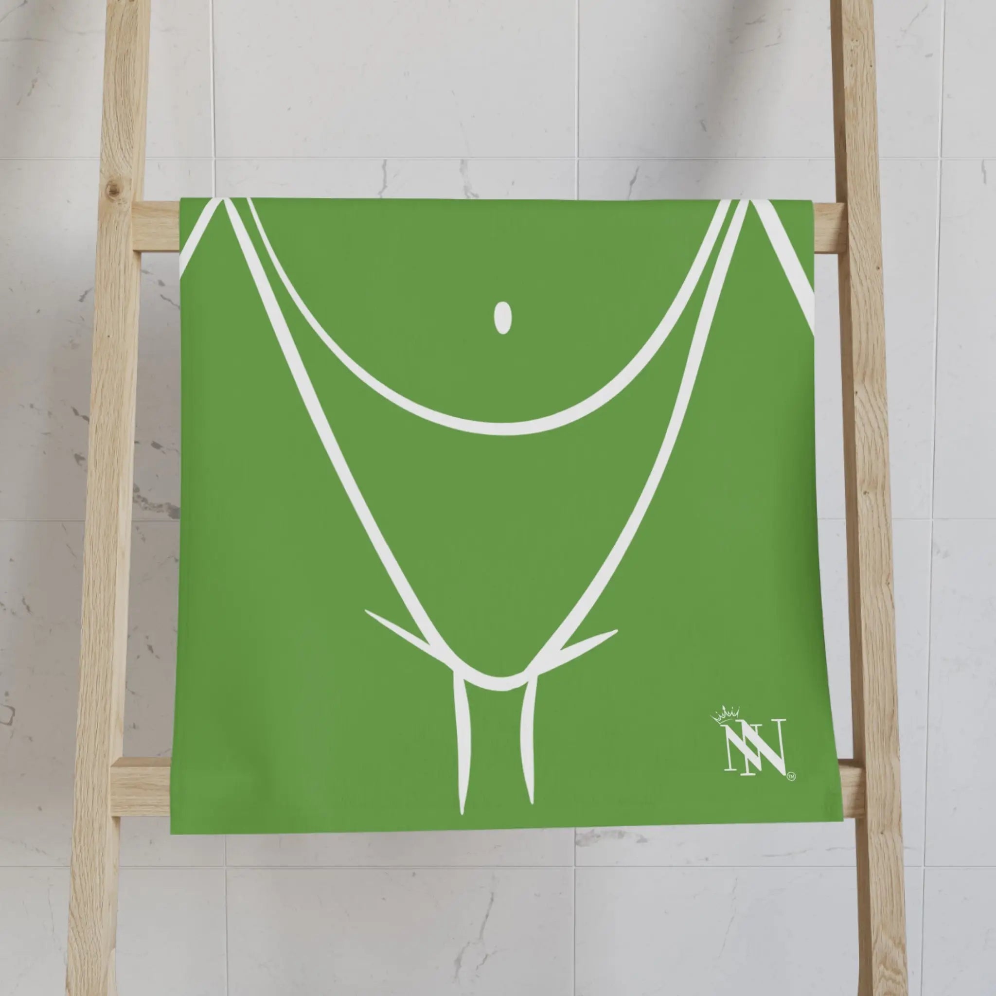 Sexy Female Outline Lime Green Cum Towel