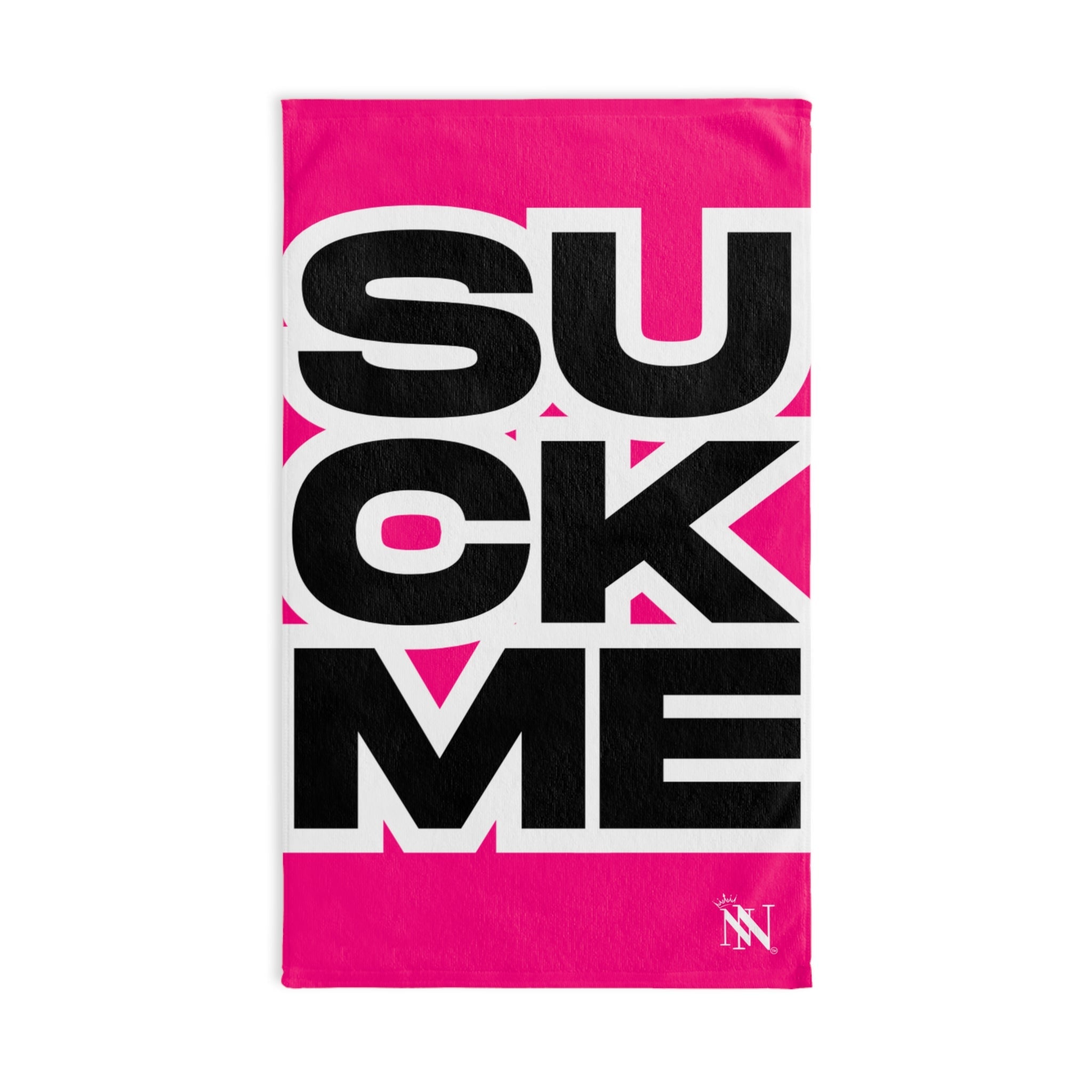SUCK ME Block Letter Signature Pink Cum Towel