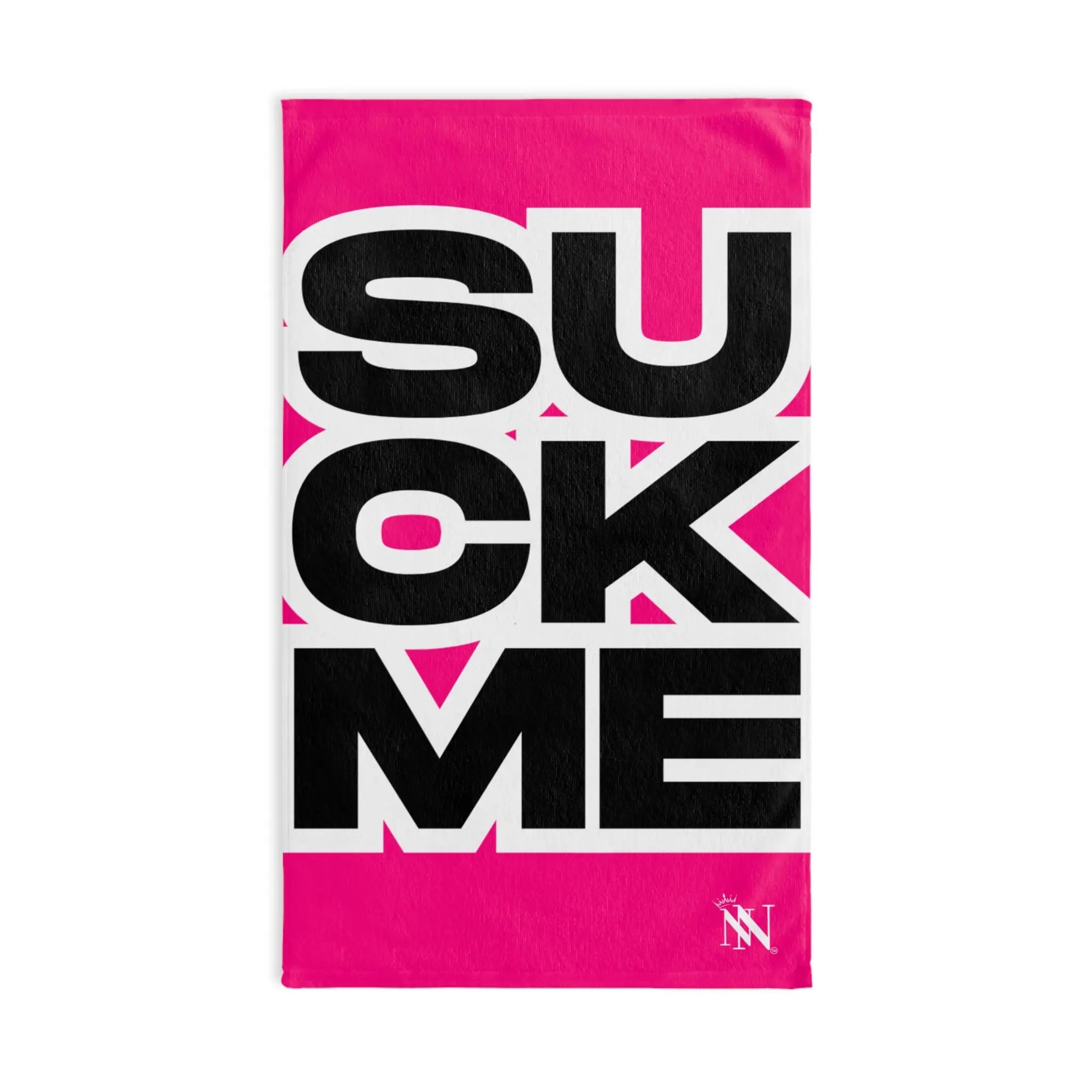 SUCK ME Block Letter Signature Pink Cum Towel