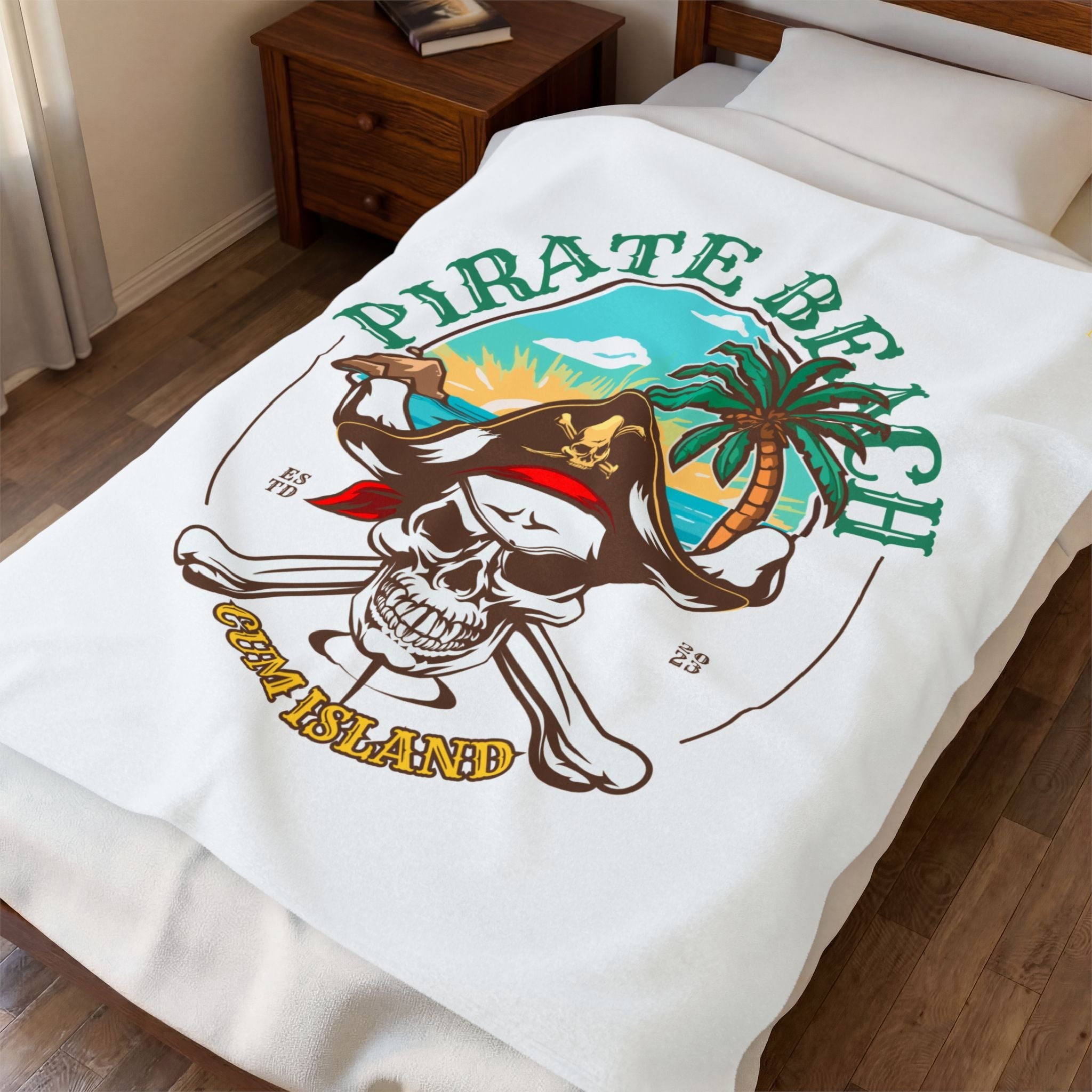 Cum Island Pirate Beach Couple Romantic Gifts Silky Soft Love Blanket