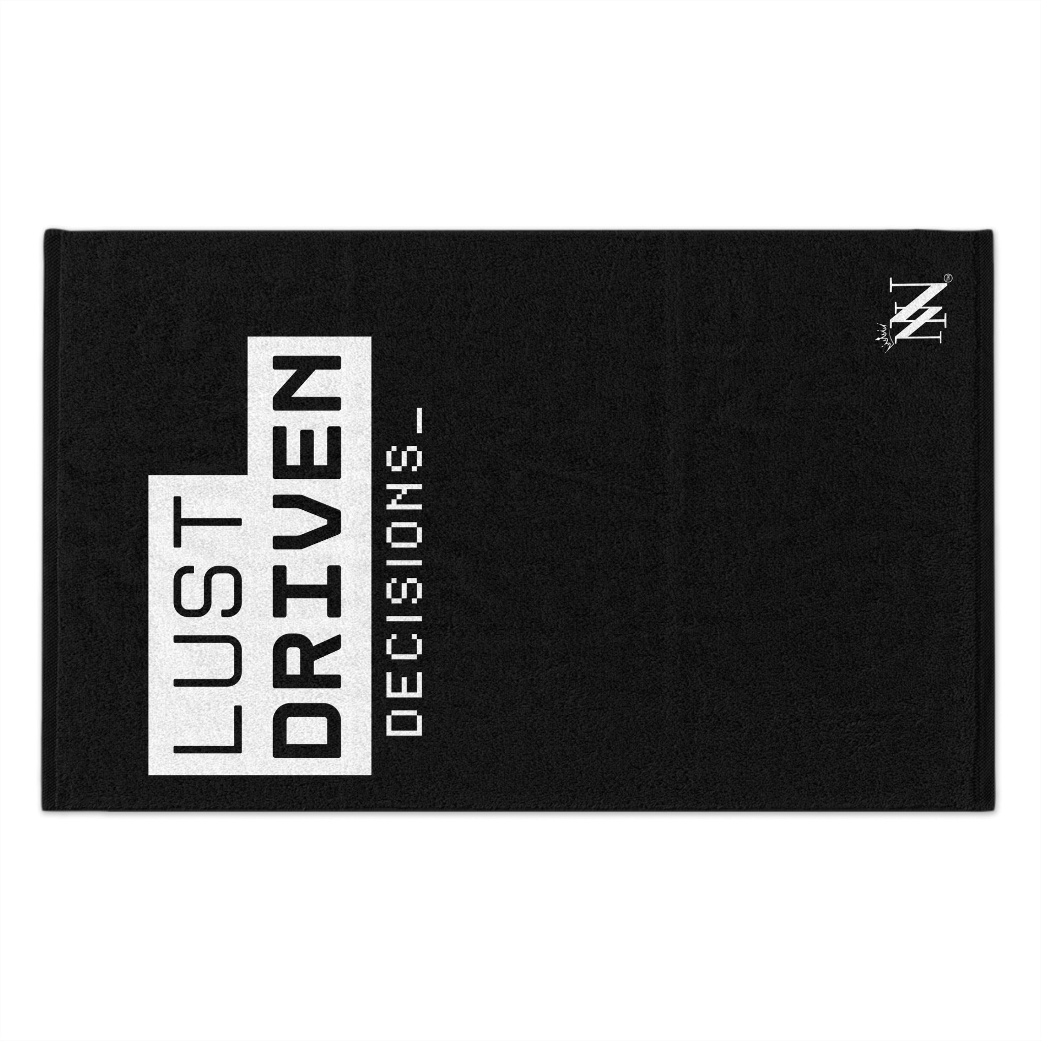 Lust Driven Decisions Black | Mix & Match Soft Fun-Flirty Lovers’ Towels