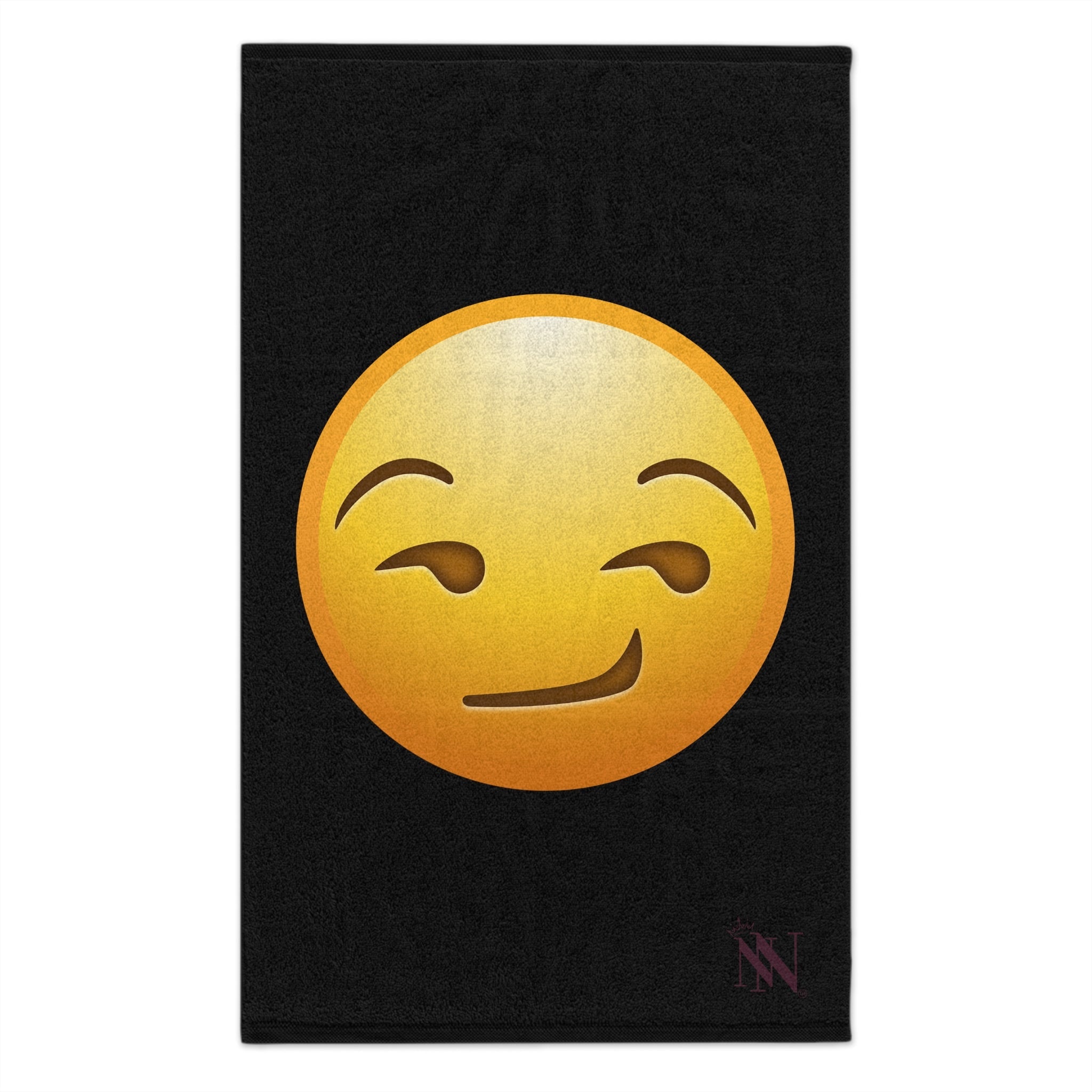 Smirking Face Emoji Black | Mix & Match Soft Fun-Flirty Lovers’ Towels