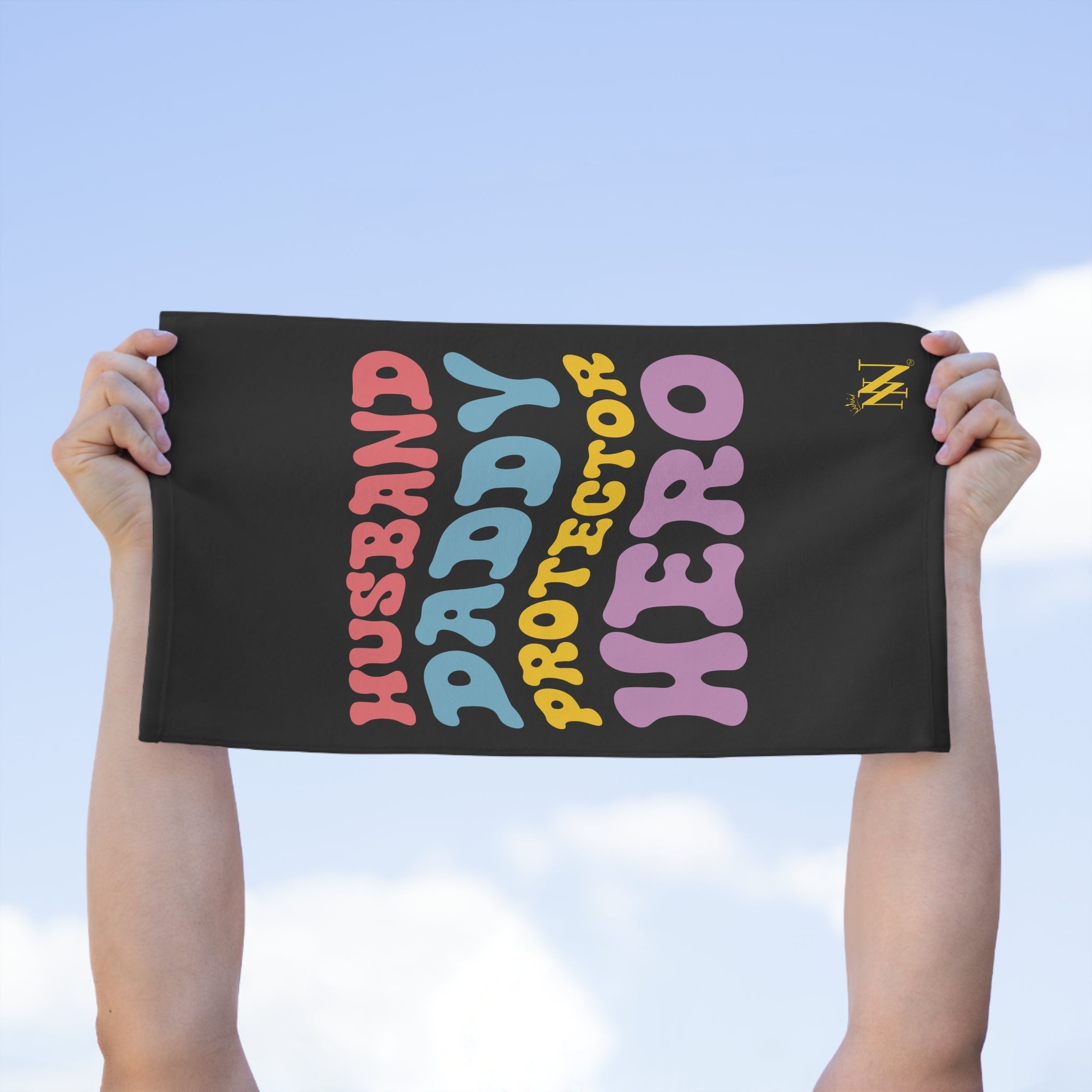 Husband Daddy Protector Hero Black | Mix & Match Soft Fun-Flirty Lovers’ Towels