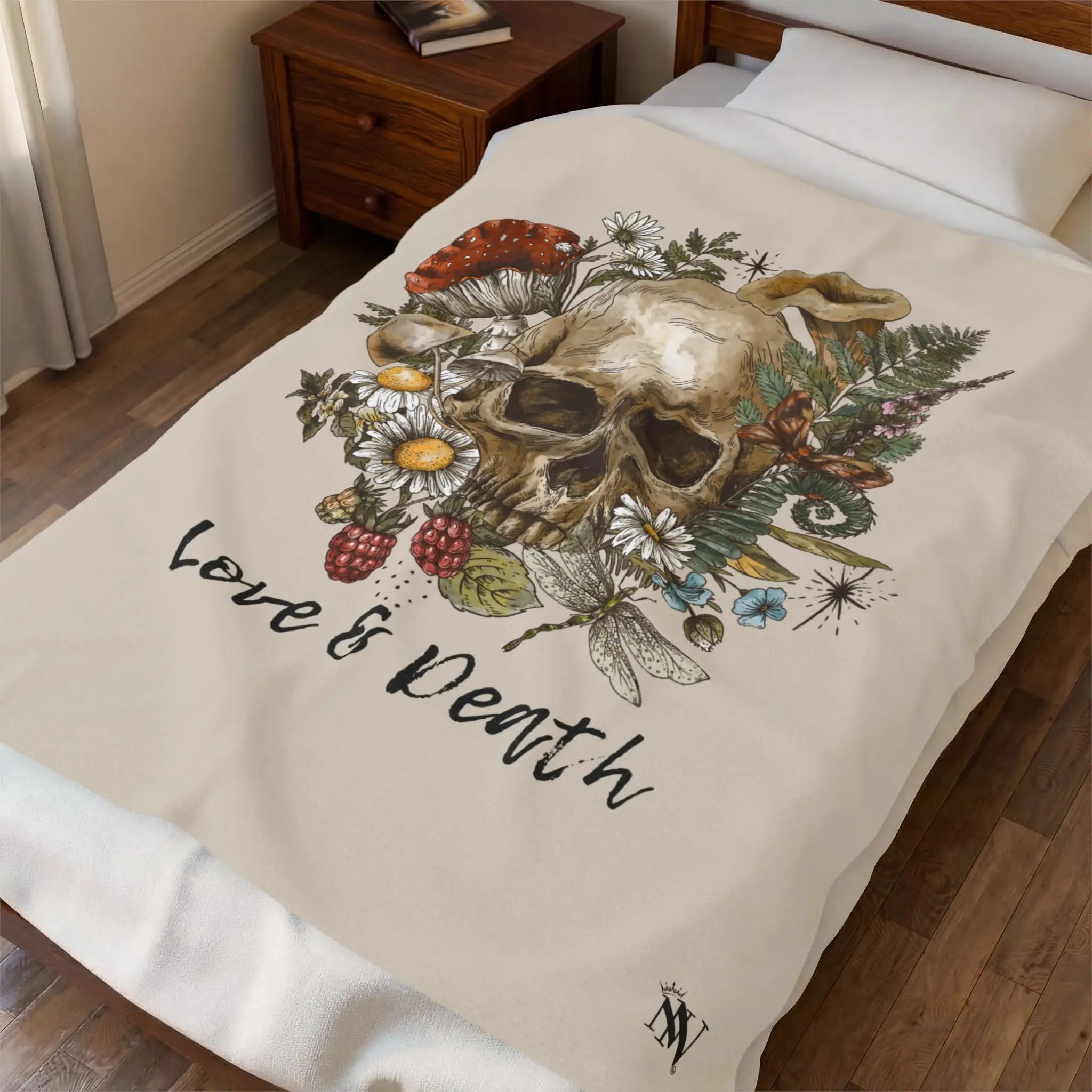 Love & Death Skull Floral | Nectar Napkins Fun-Flirty Lovers’ Blankets