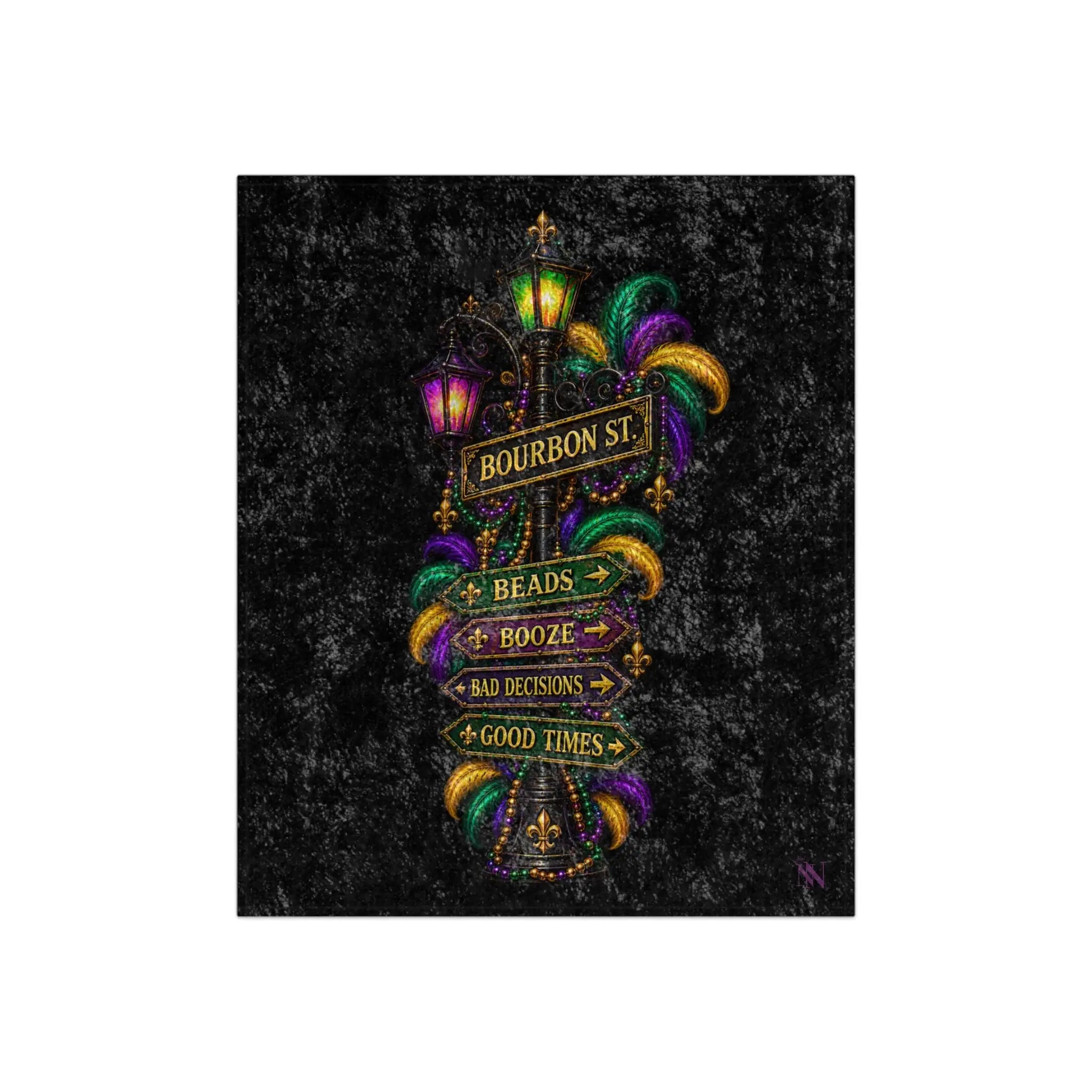 Bourbon St. Sign Bad Decisions Crushed Velvet Blanket