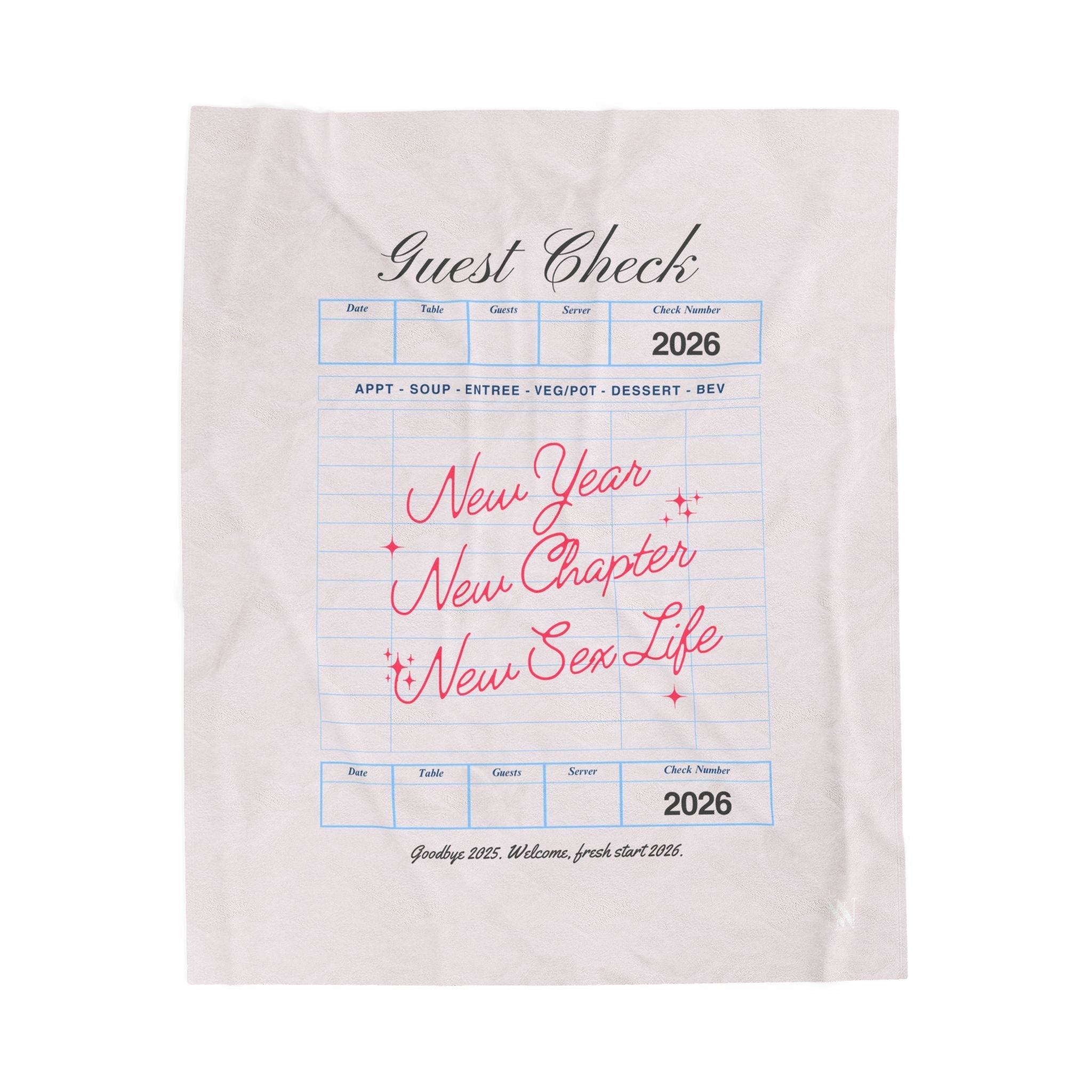 New Year New Sex Life Guest Check | Mix & Match Velveteen Fun-Flirty Lovers’ Blankets