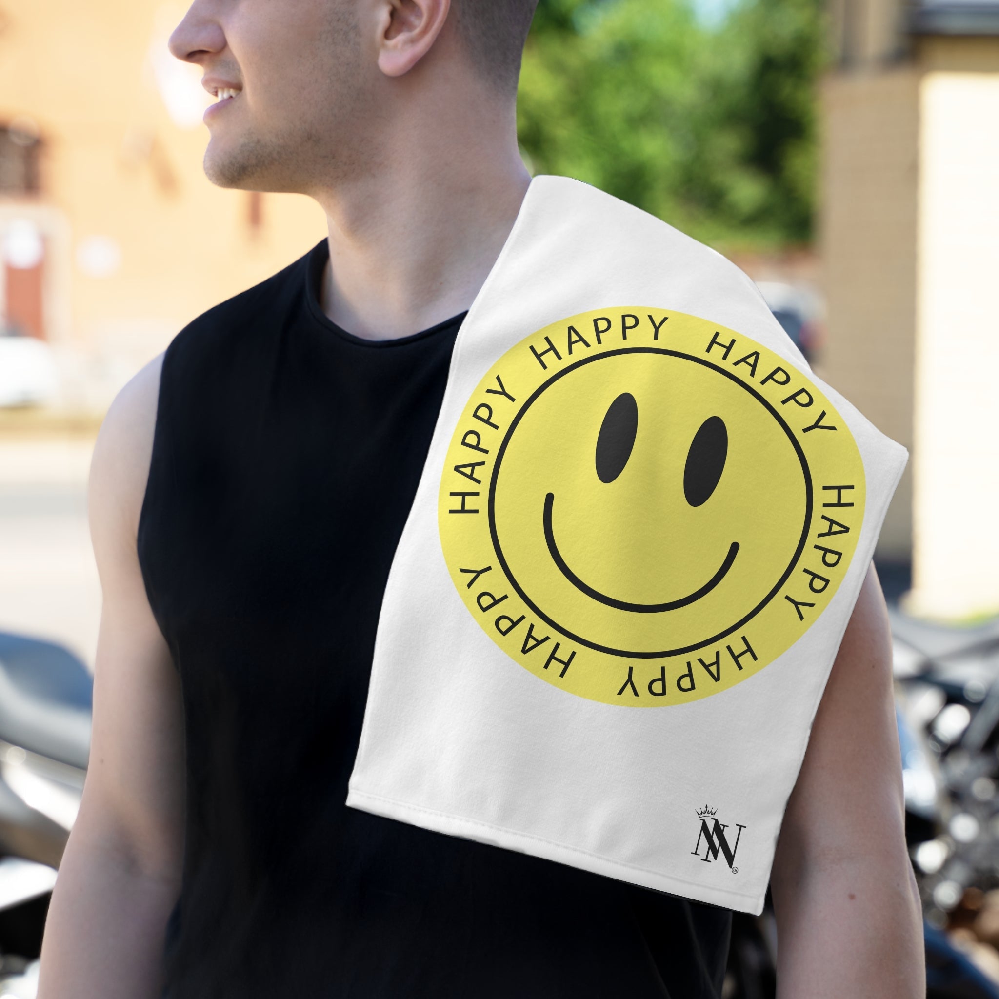 Happy Face Sticker Sex Towel