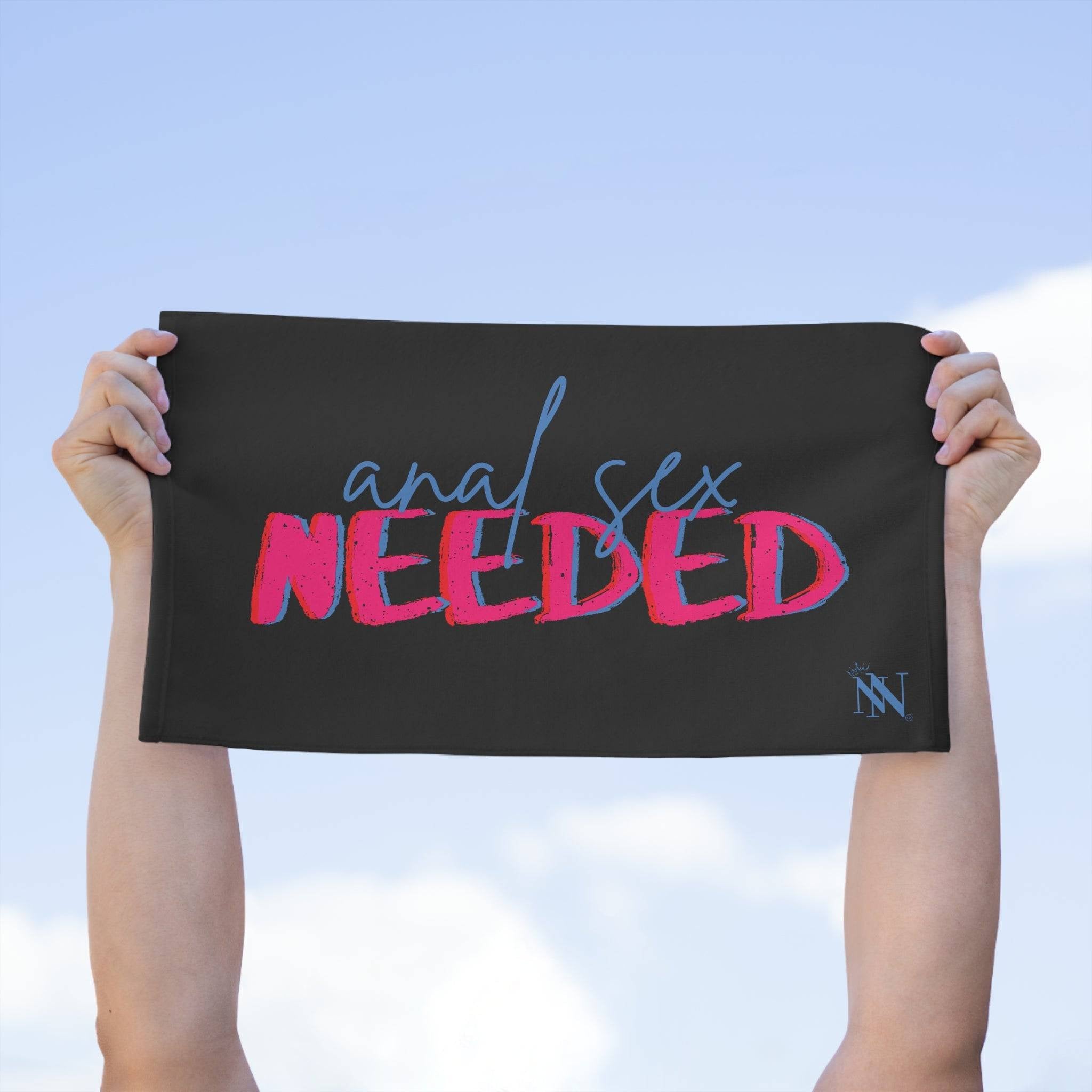 Anal Sex Needed Black | Mix & Match Soft Sex Towels | Flirty Loversâ Gifts