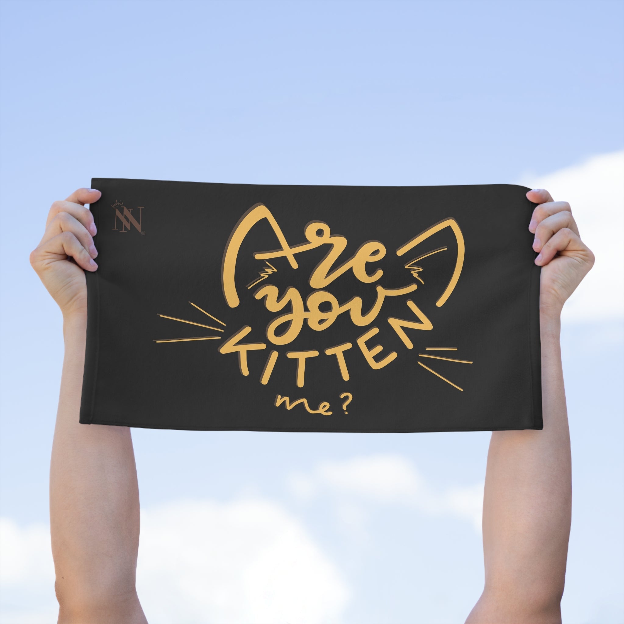 Are You Kitten Me? Black | Mix & Match Soft Fun-Flirty Lovers’ Towels