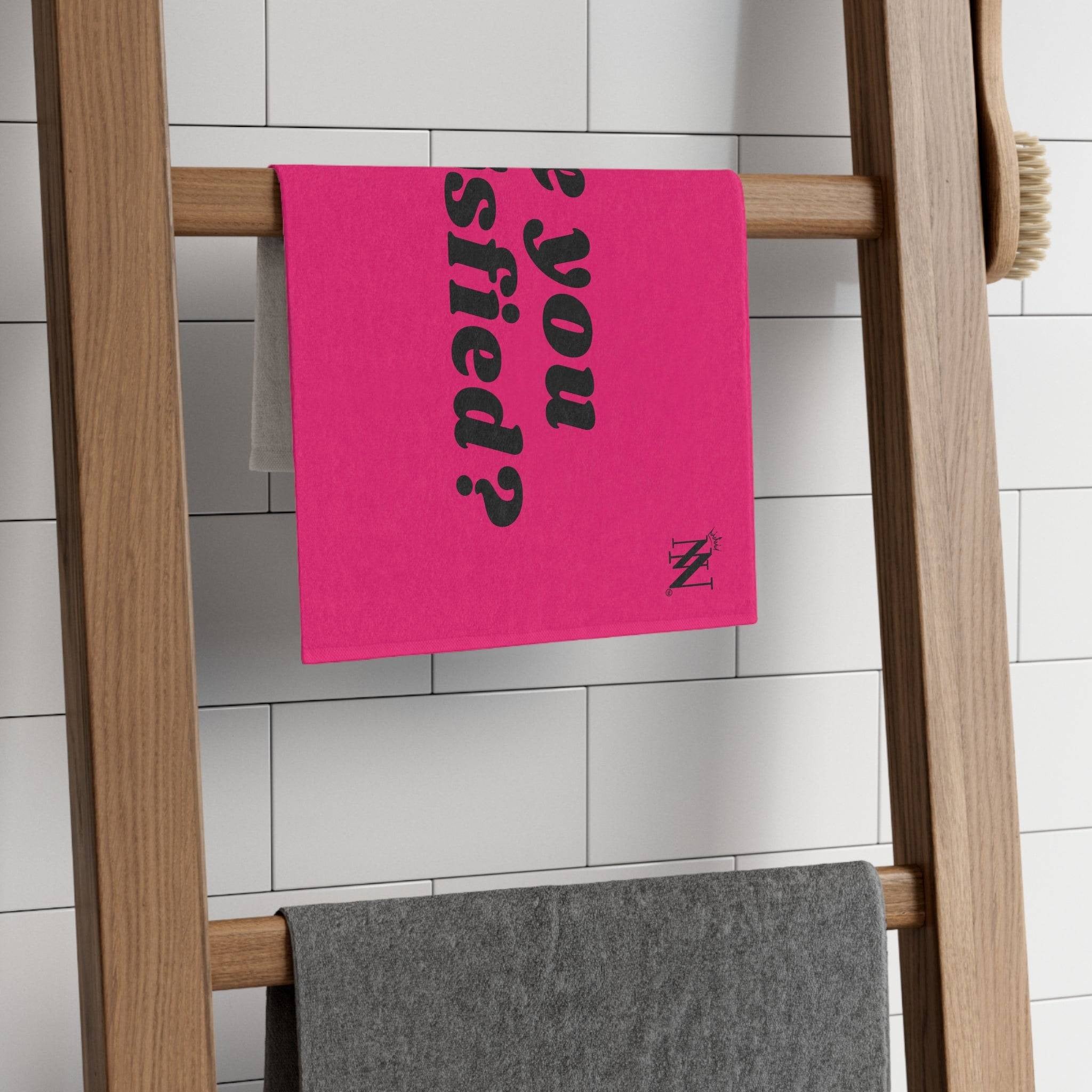 Are You Satisfied? Pink Mix Match Soft Sex Towels | Flirty Lovers’ Gifts