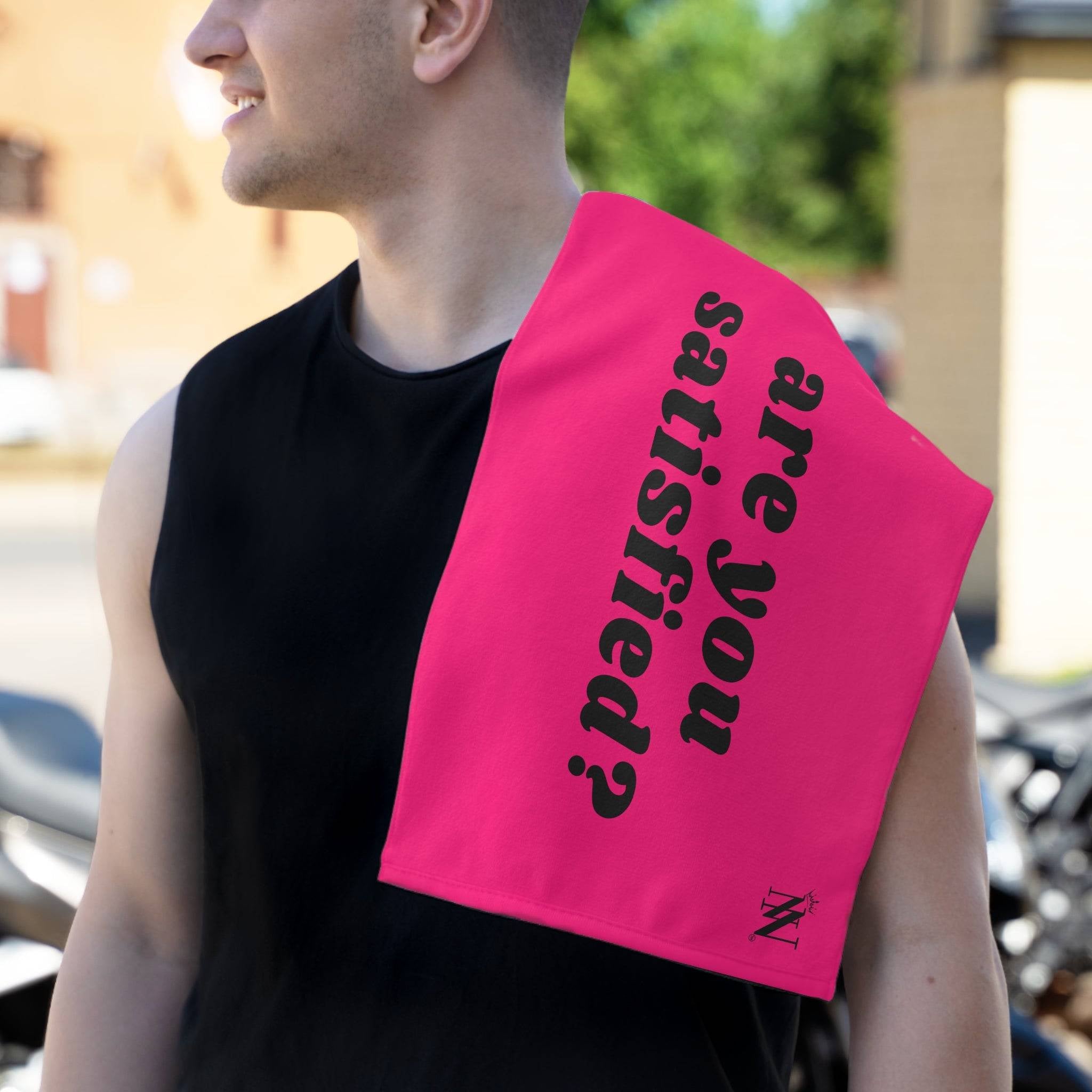 Are You Satisfied? Pink Mix Match Soft Sex Towels | Flirty Lovers’ Gifts