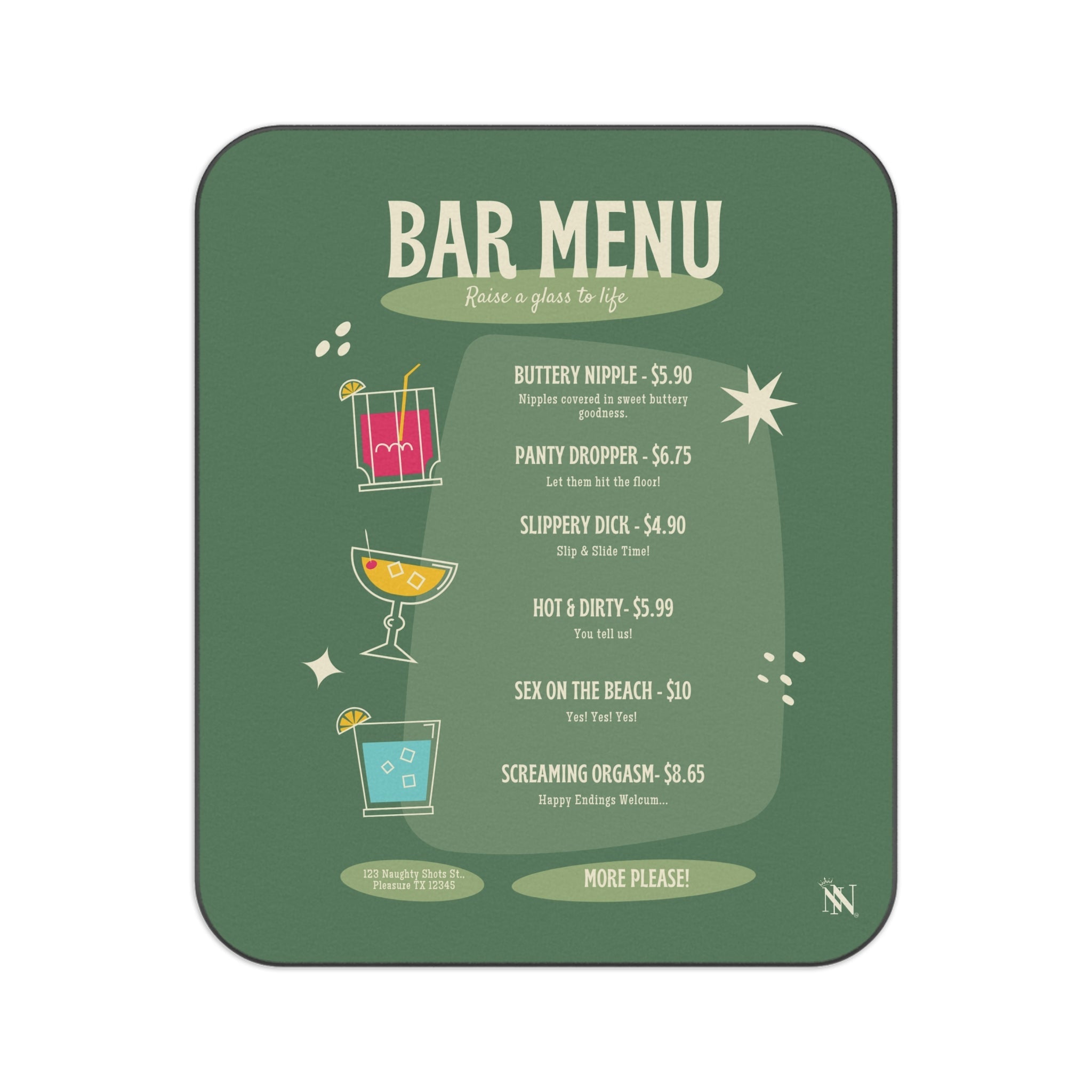 Bar Menu | Mix Match Fun-Flirty Lovers’ Water-Resistant Blankets
