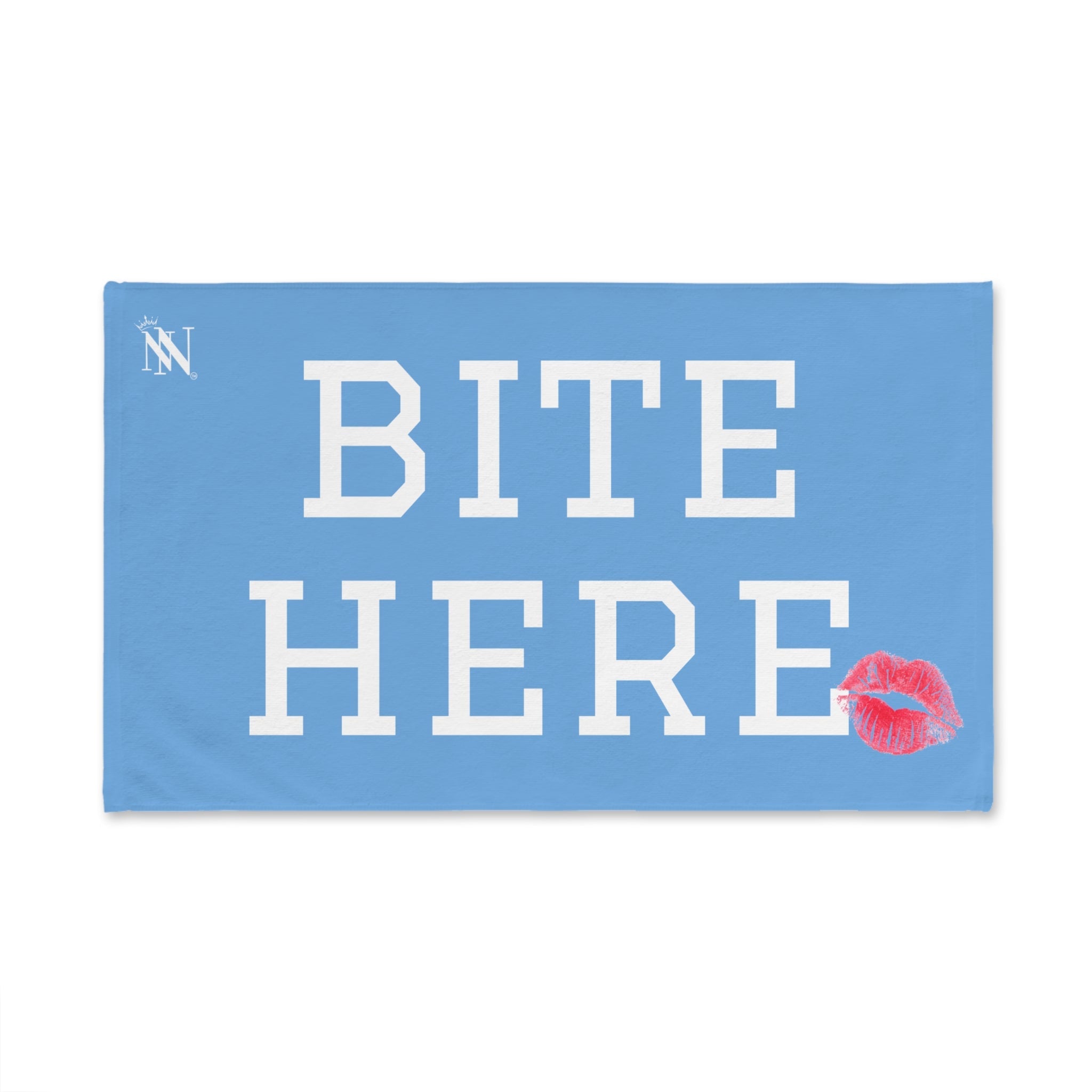 Bite Here Lips Kiss Light Blue | Mix & Match Original Fun-Flirty Lovers’ Towels