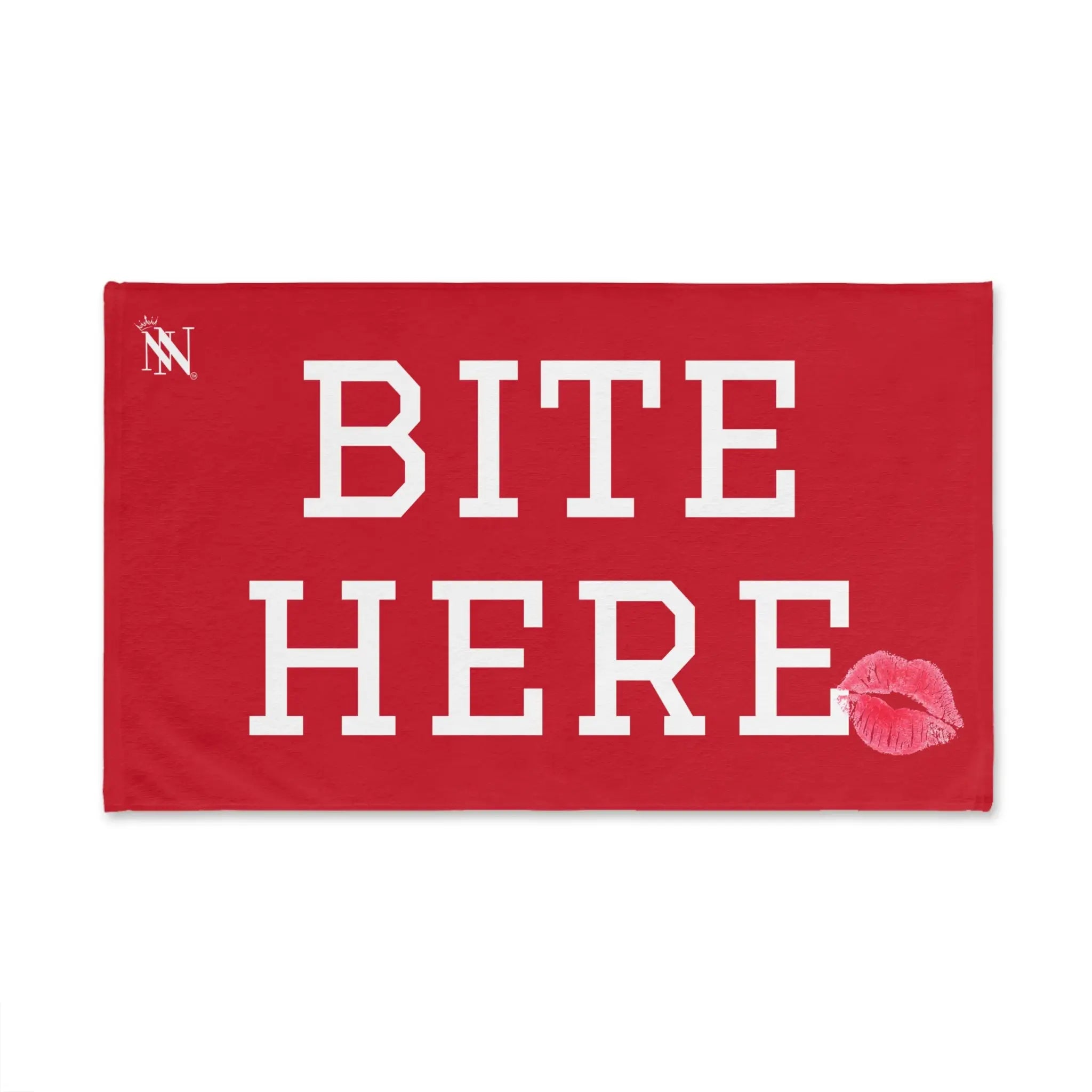 Bite Here Lips Kiss Red | Mix & Match Original Fun-Flirty Lovers’ Towels