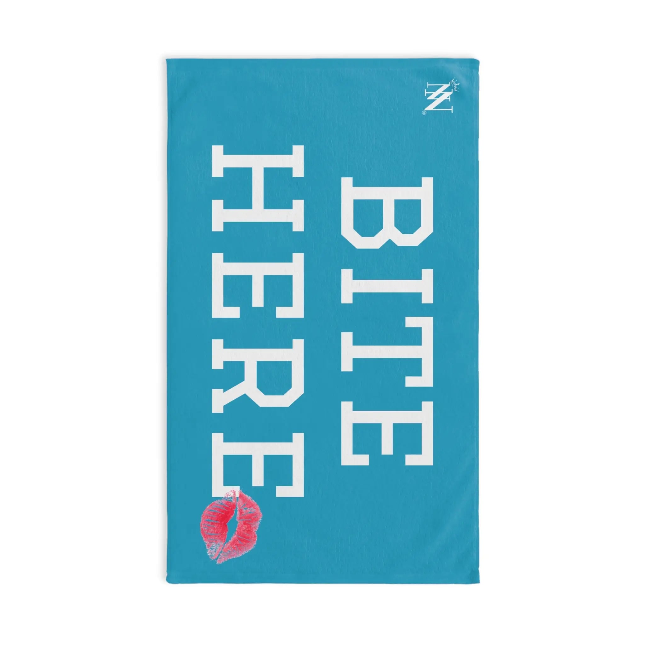 Bite Here Lips Kiss Turquoise | Mix & Match Original Fun-Flirty Lovers’ Towels