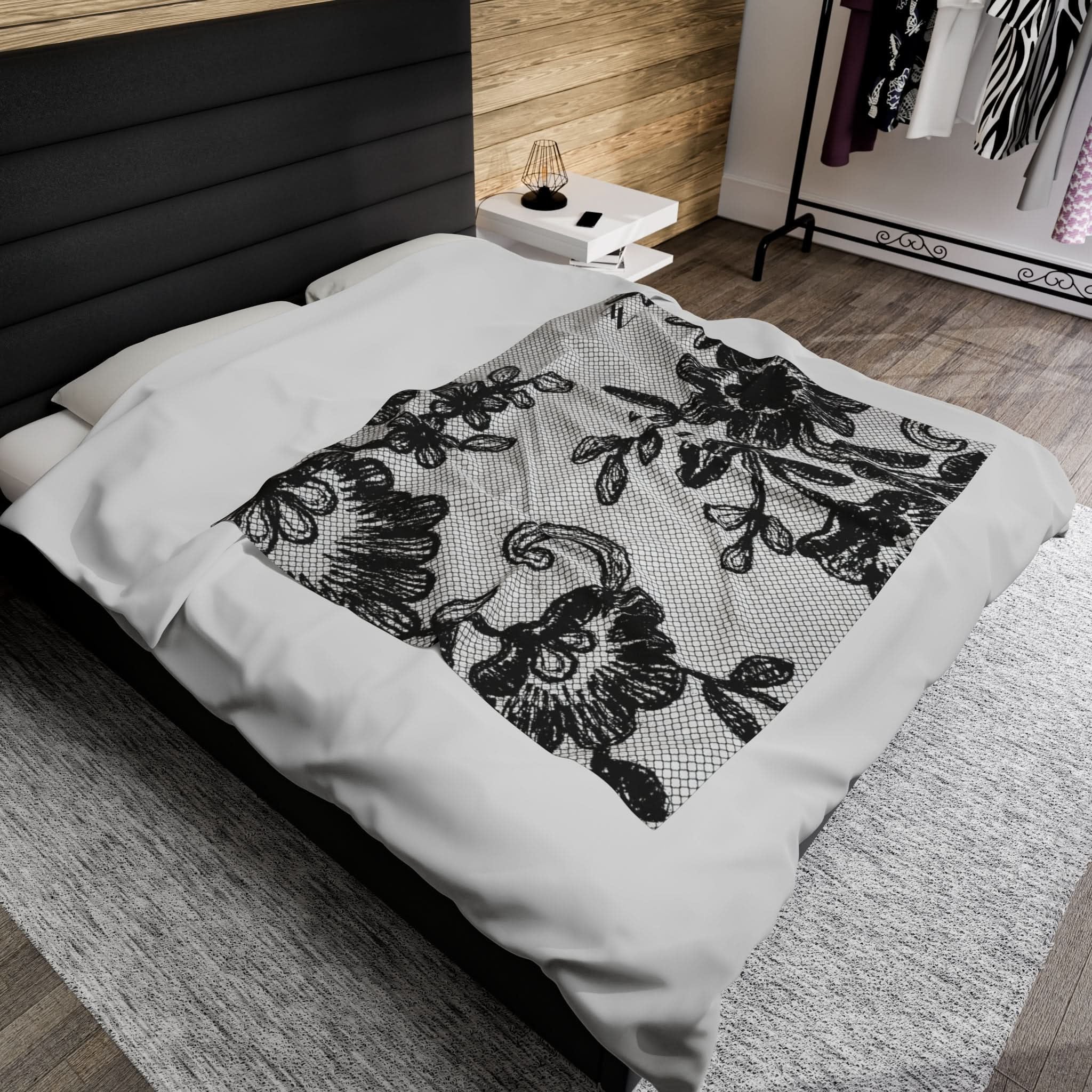 Black Lace Print | Mix & Match Fun-Flirty Lovers’ Blankets