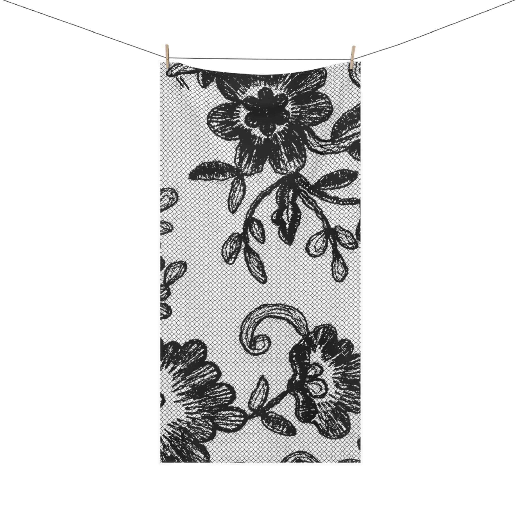 Black Lace Print | Mix & Match Naughty XL Fun-Flirty Lovers’ Towels