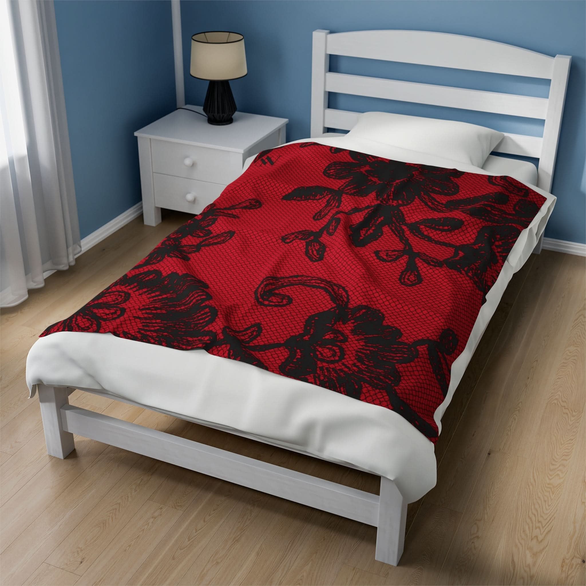 Black Lace Print Red | Mix & Match Fun-Flirty Lovers’ Blankets