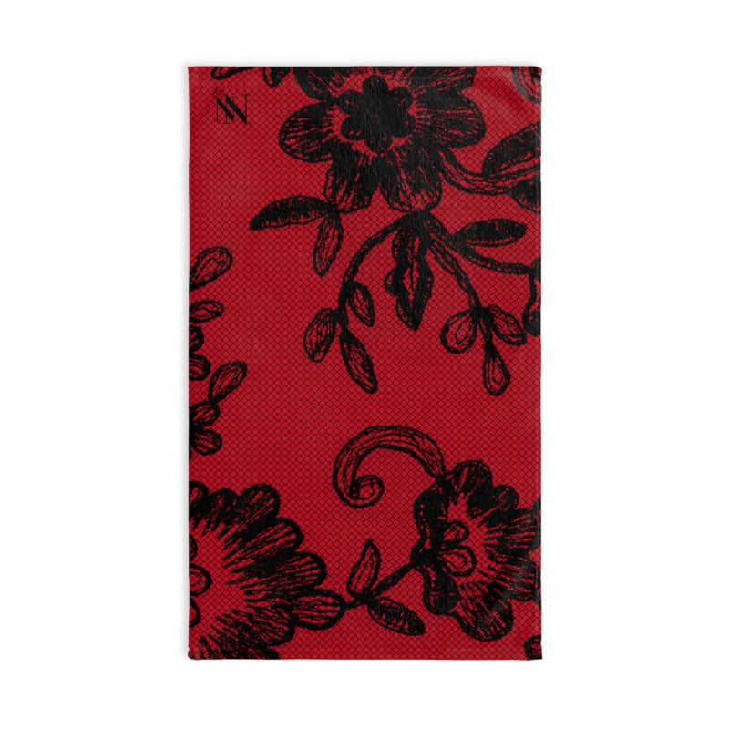 Black Lace Print Red | Mix & Match Original Fun-Flirty Lovers’ Towels