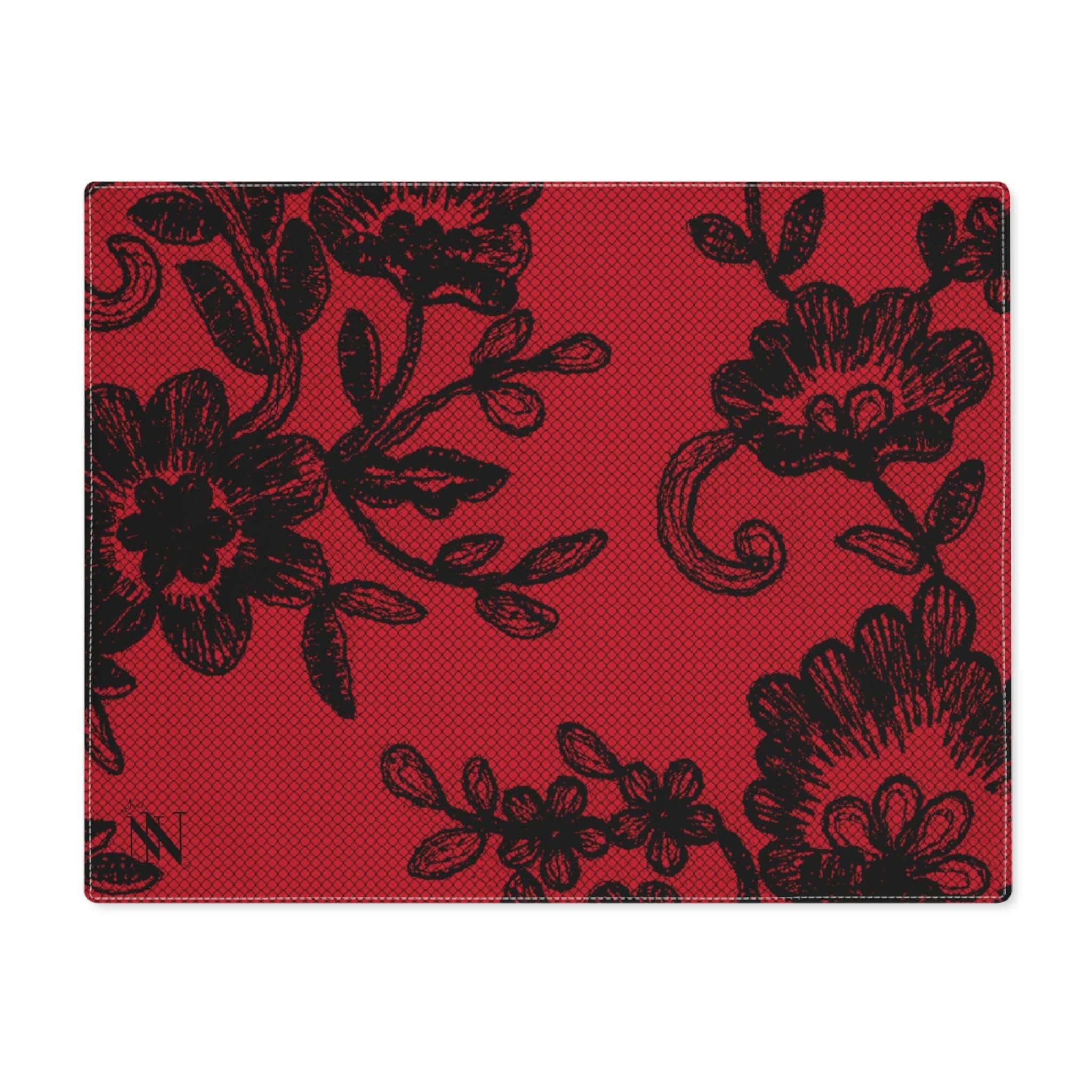 Black Lace Print Red | Mix & Match Playful Fun-Flirty Lovers’ Toy Mats