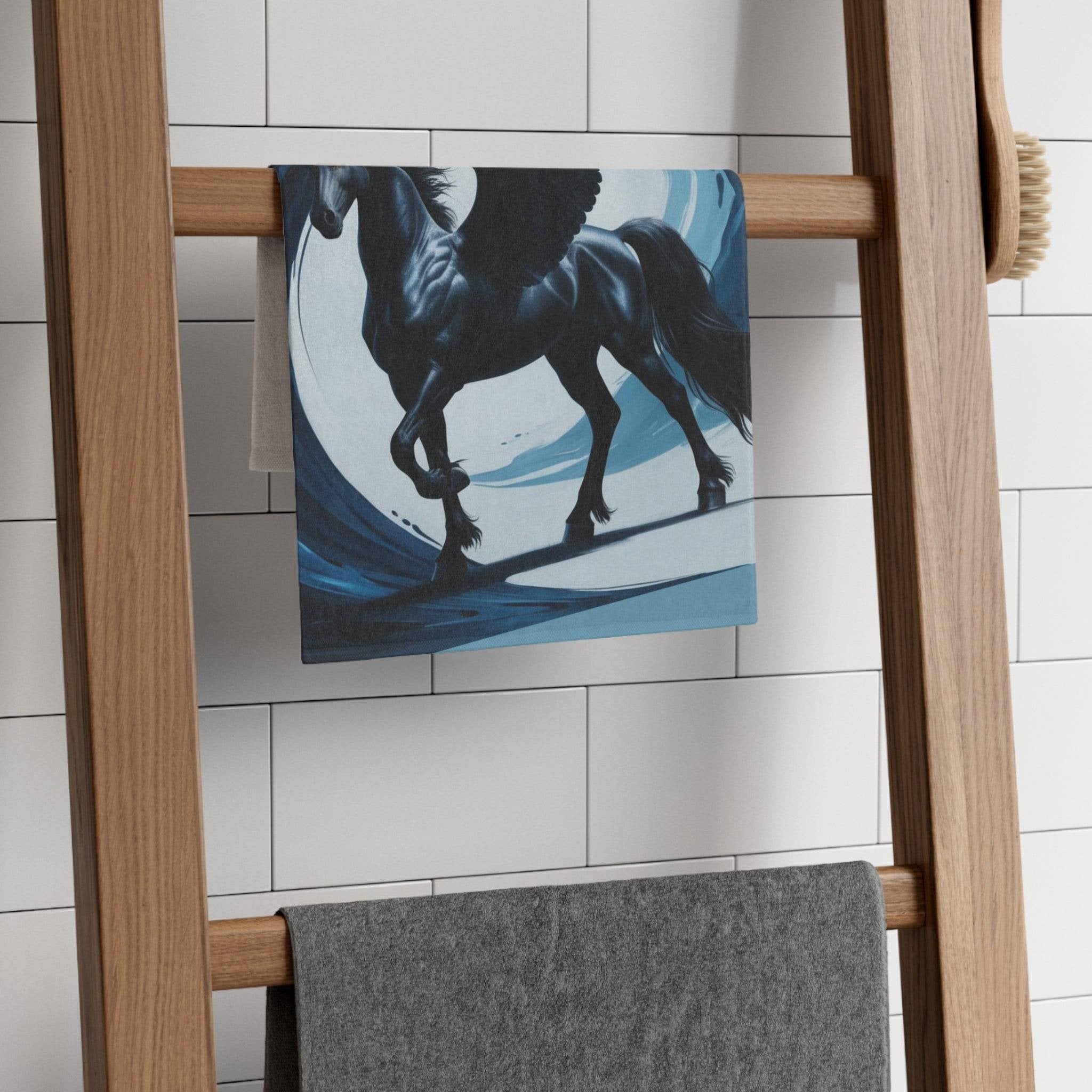 Black Pegasus Fantasy | Mix & Match Soft Fun-Flirty Lovers’ Towels