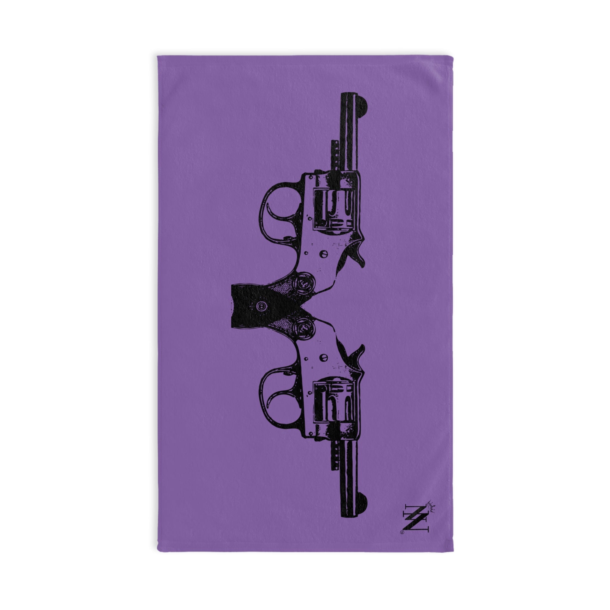 Black Revolver Gun Show Lavendar | Mix & Match Original Fun-Flirty Lovers’ Towels