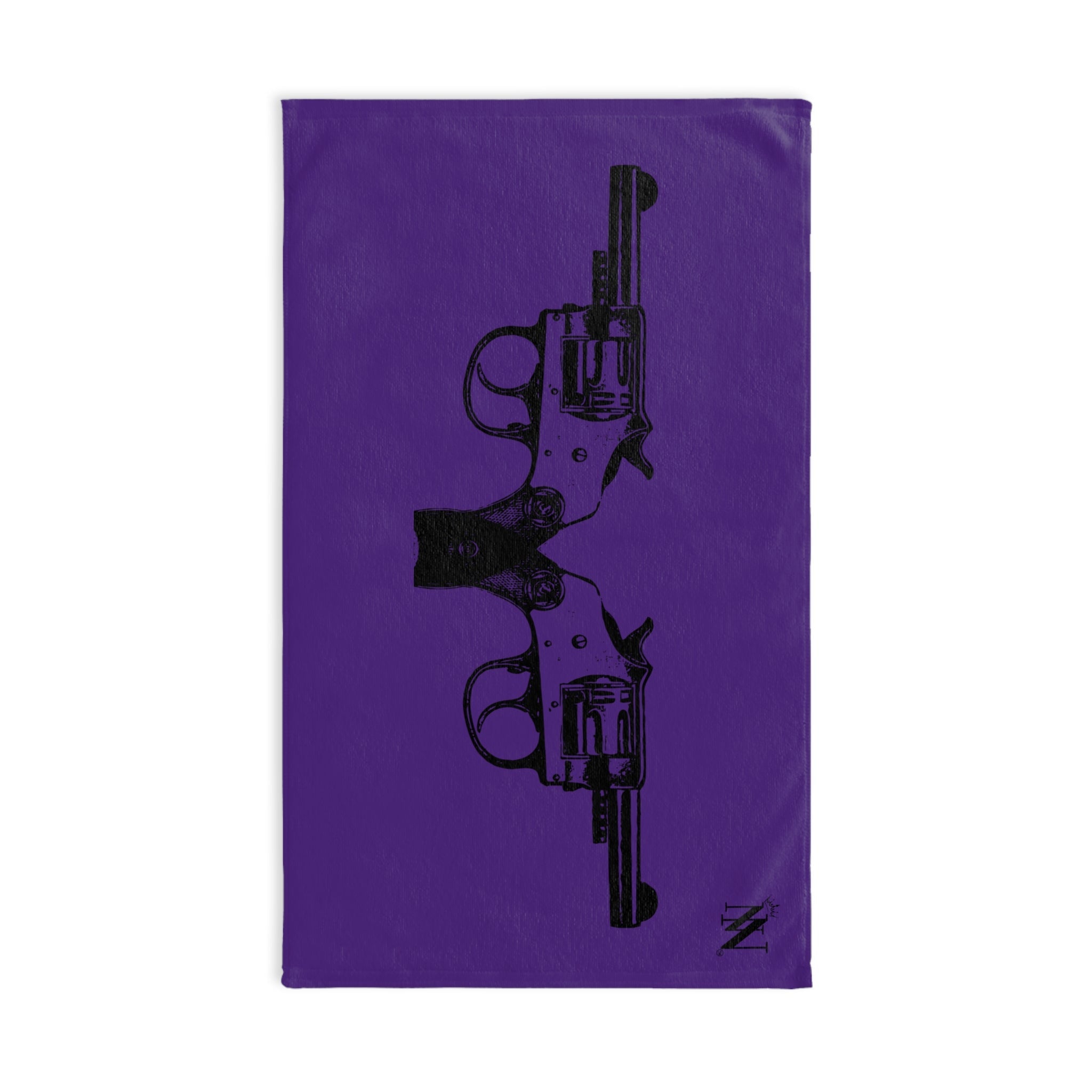Black Revolver Gun Show Purple | Mix & Match Original Fun-Flirty Lovers’ Towels