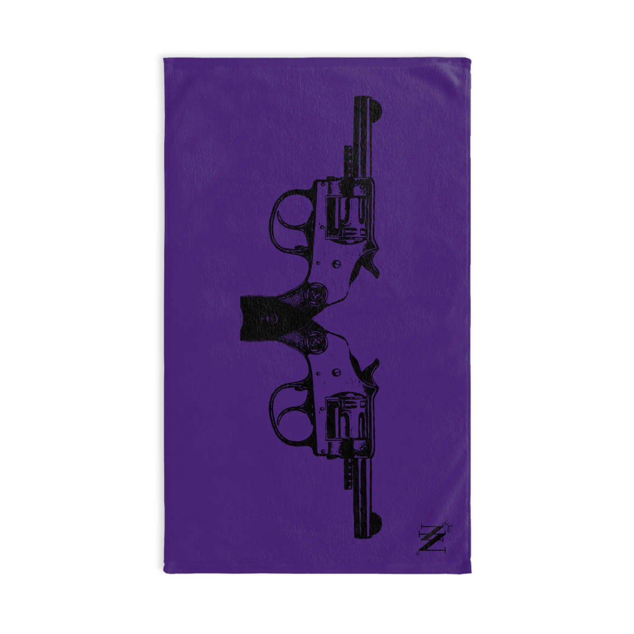 Black Revolver Gun Show Purple | Mix & Match Original Fun-Flirty Lovers’ Towels