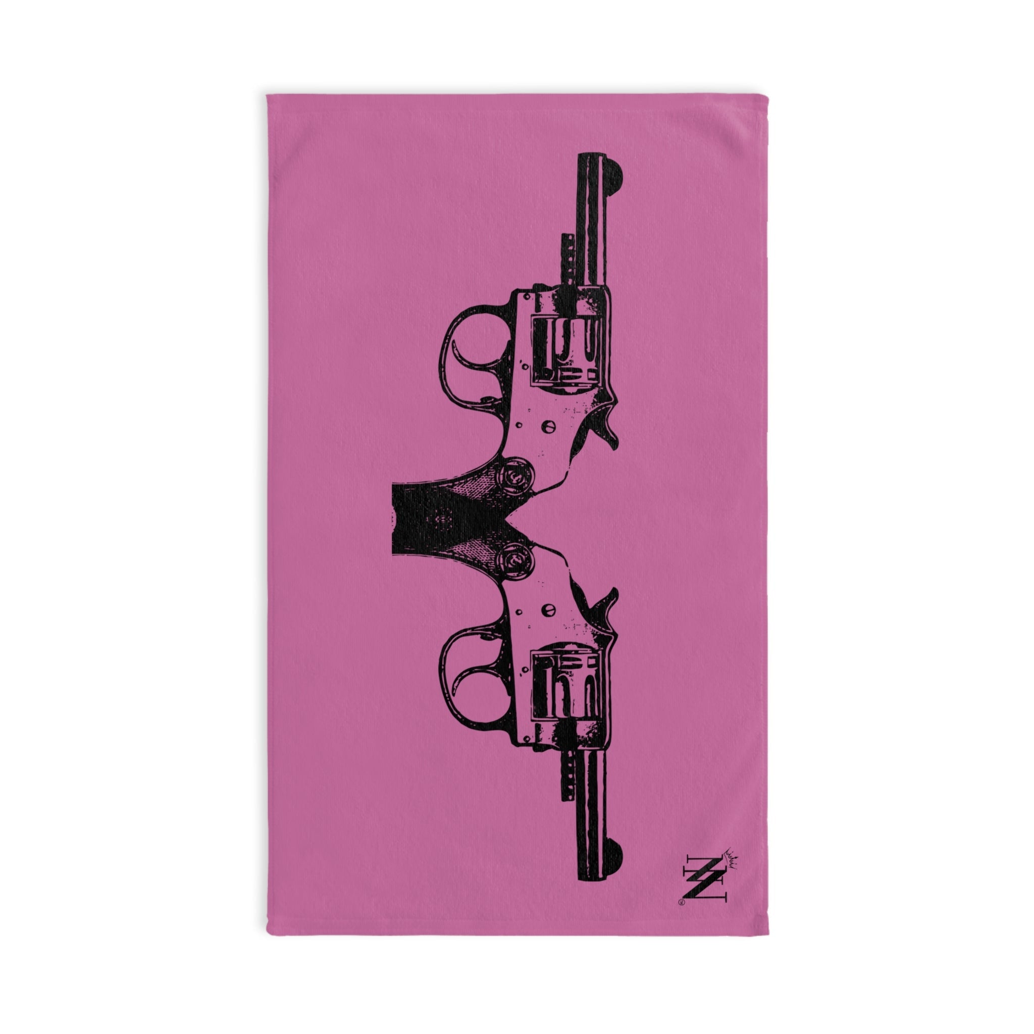 Black Revolver Gun Show Soft Pink | Mix & Match Original Fun-Flirty Lovers’ Towels