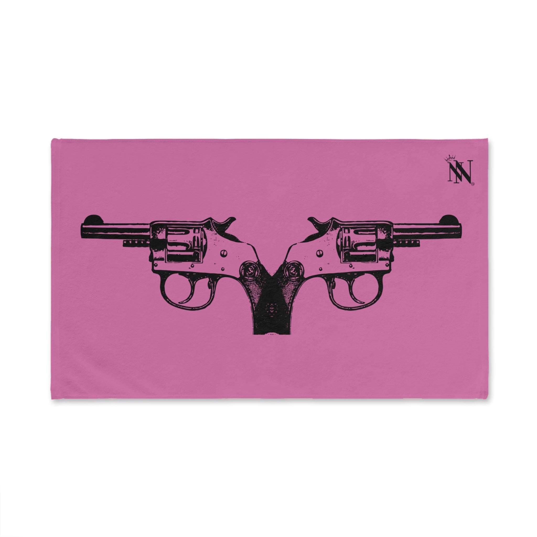 Black Revolver Gun Show Soft Pink | Mix & Match Original Fun-Flirty Lovers’ Towels