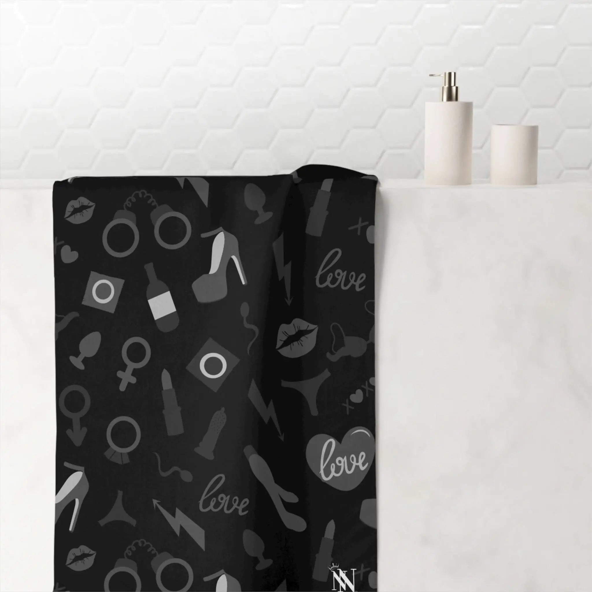 Black Sex Toys | Mix & Match Naughty XL Fun-Flirty Lovers’ Towels