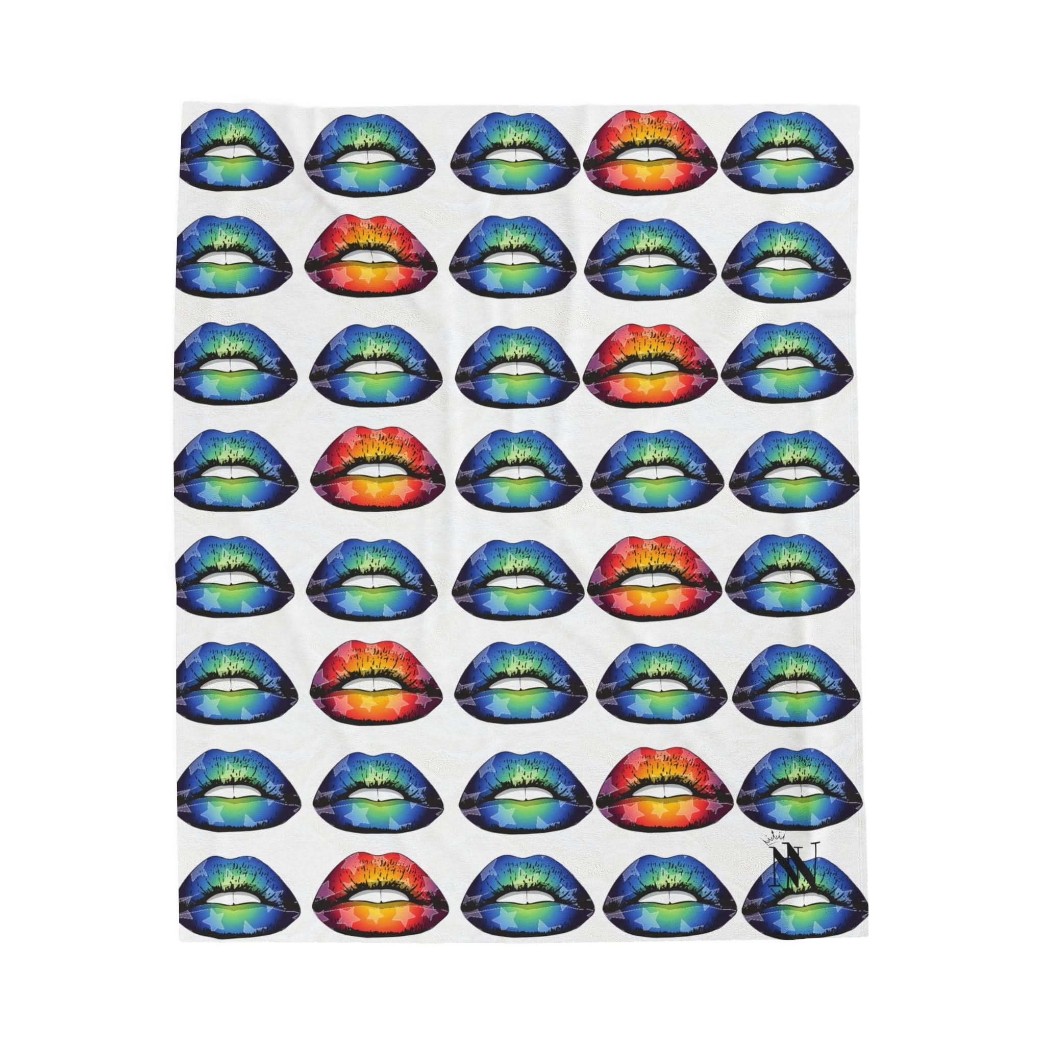Blue Star Kiss Lips | Mix & Match Fun-Flirty Loversā Blankets