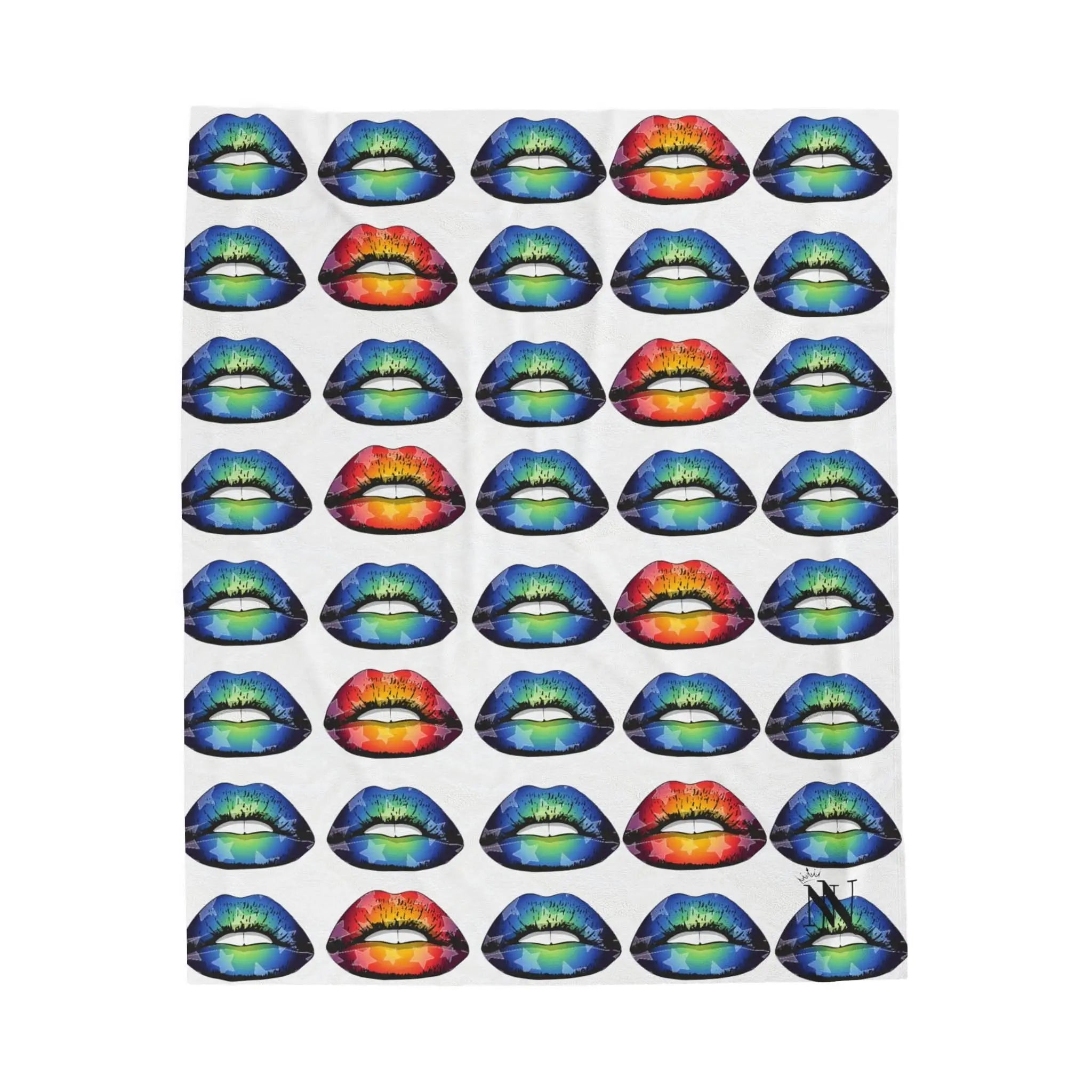 Blue Star Kiss Lips | Mix & Match Fun-Flirty Lovers’ Blankets