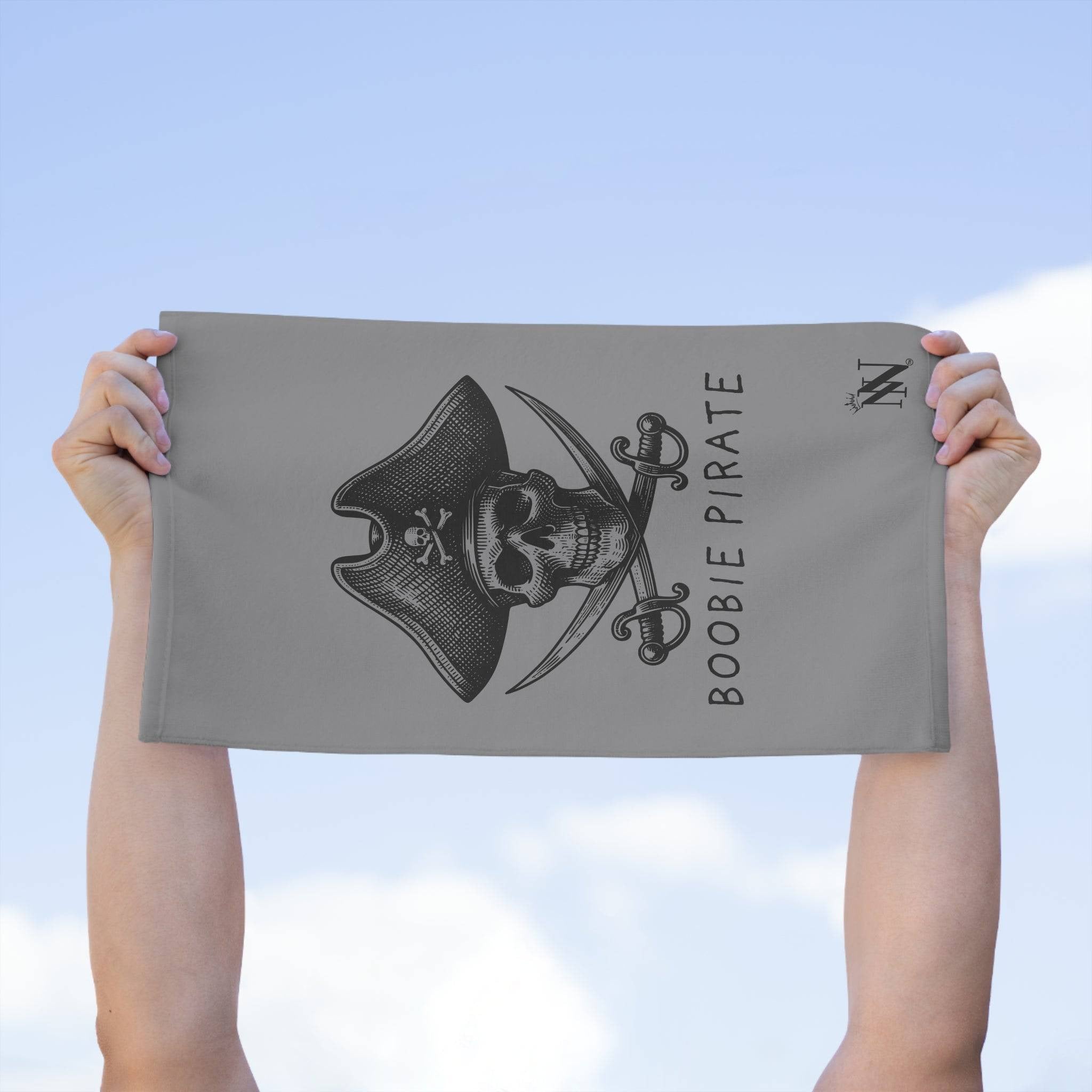 Boobie Pirate Grey Mix & Match Soft Sex Towels | Naughty Lovers’ Gifts